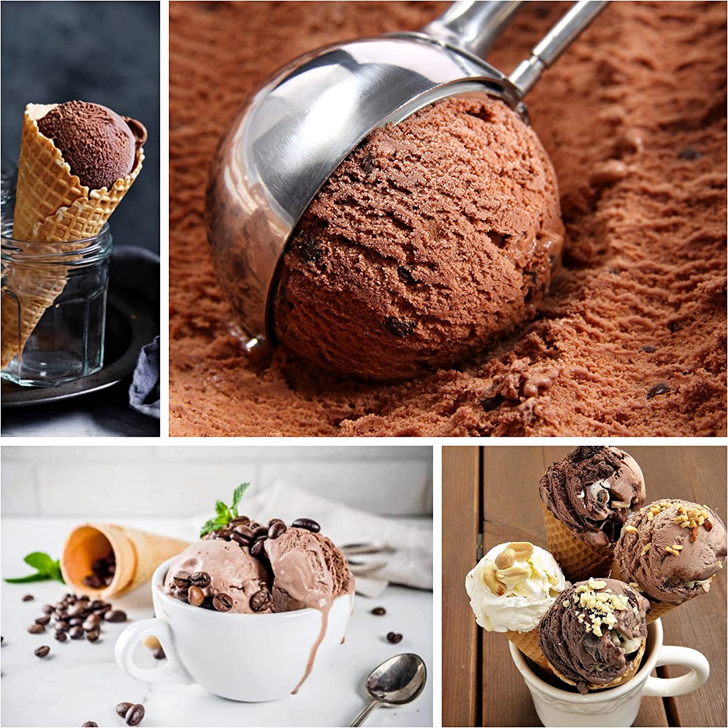 Ice Cream Scoop, 3Pcs Cookie Scoop Set, Stainless Steel Cookie Scoops For Baking Set Of 3, Cookie Scooper For Baking, Ice Cream