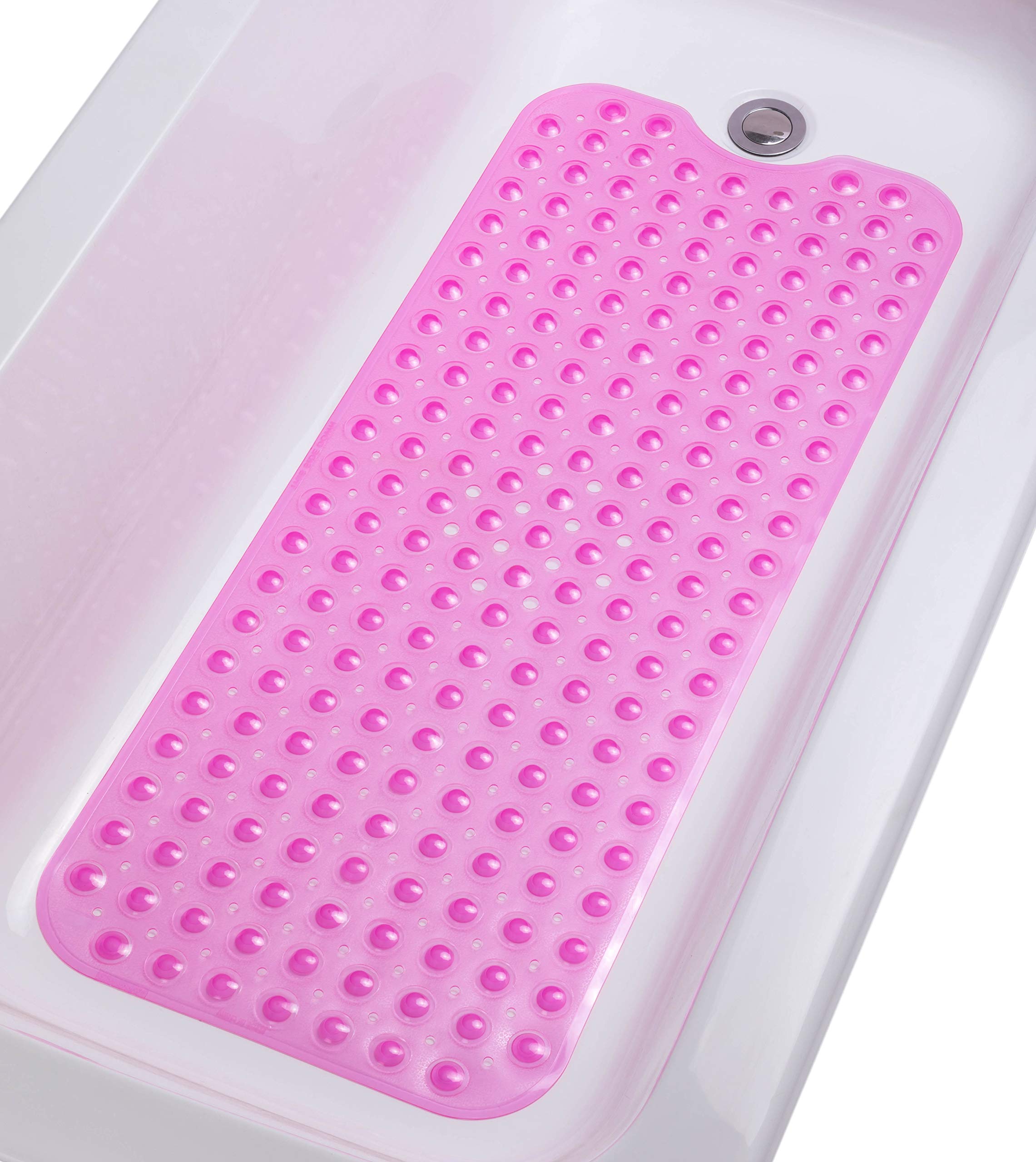 Tike Smart Extra-Long Non-Slip Bathtub & Shower Mat 39   X16    (Smooth/Non-Textured Tubs Only) Safe, Clean, Machine-Washable, S