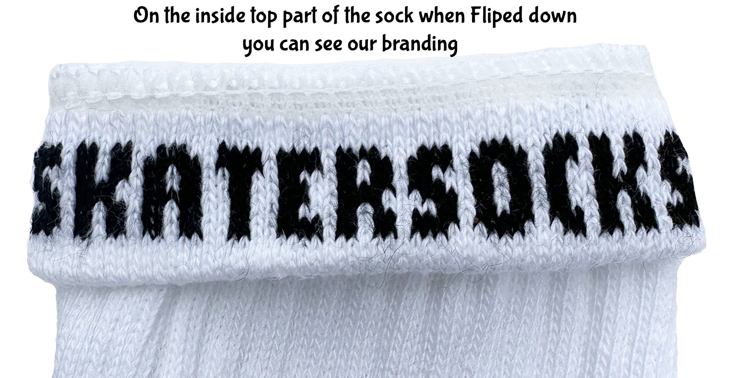 Skatersocks 19'' Mid Calf White Tube Socks With Royal Blue Stripes Style 3