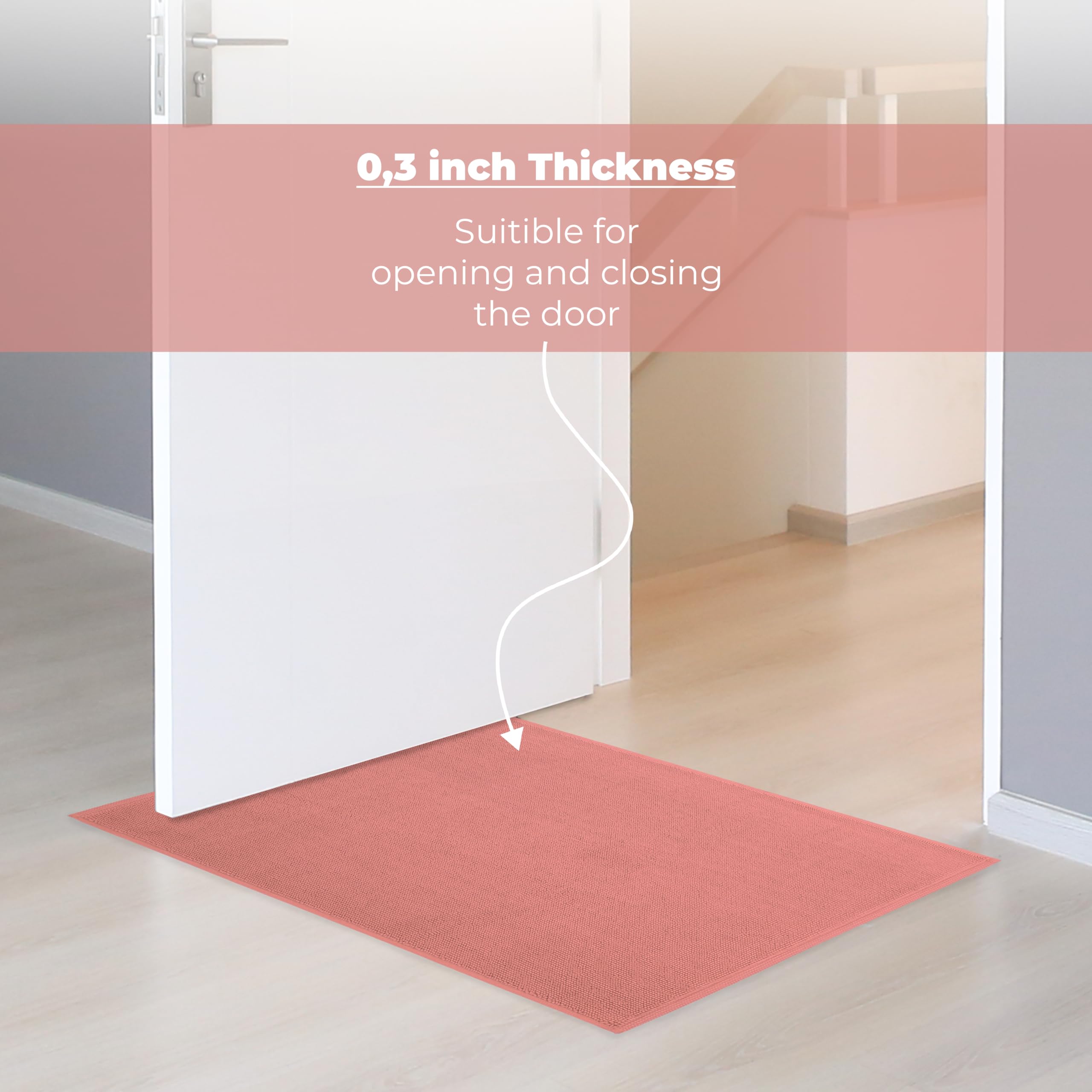 Cotton Paradise Bath Rug for Bathroom  20x34 inch 100% Cotton Non Slip Bath Mat Rug  Soft Absorbent Machine Washable  Coral Bath Rug