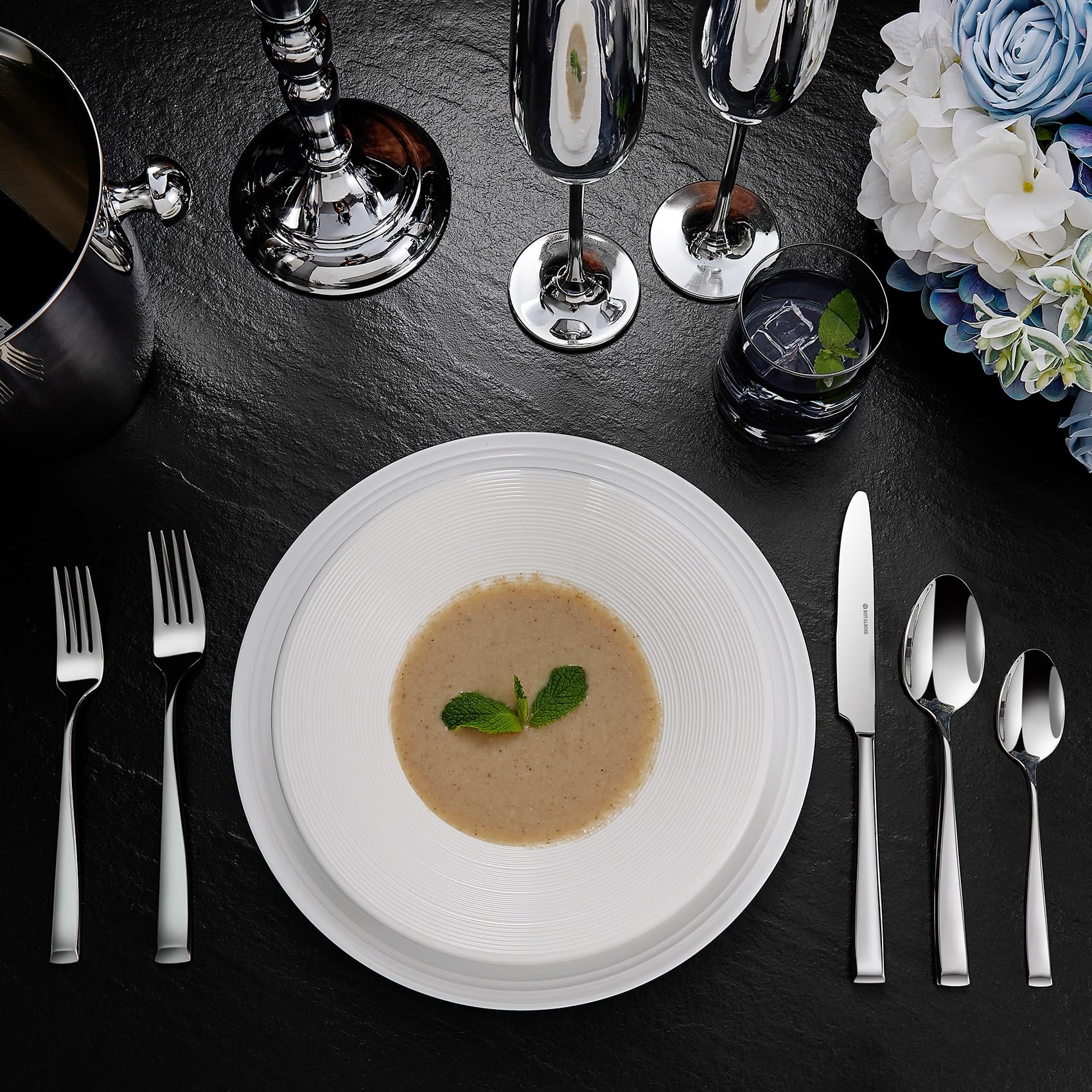 Royalrose 20-Piece Alexander Fine Silverware Set, Service For 4, 18/10 Stainless Steel, Well Made, Dishwasher Safe, Heavy Duty F