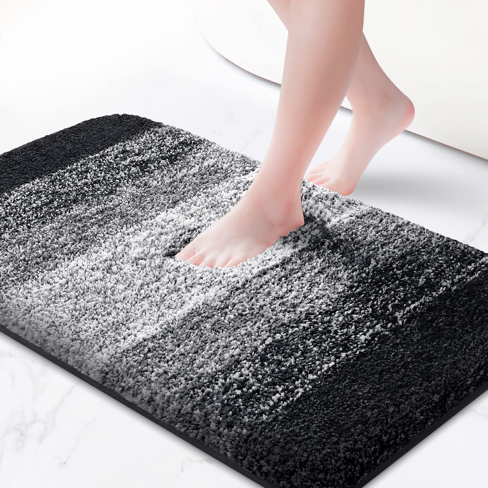 Kmat Bathroom Rugs Bath Mat 20''X32'' Luxury Soft Shaggy Absorbent Bathroom Mats Non Slip Plush Bathmat Runner Carpet Bath Mats
