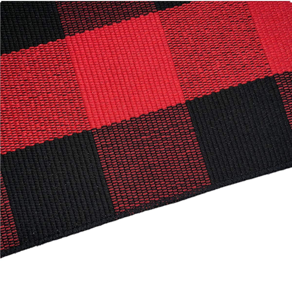 LEVINIS Cotton Red and Black Plaid Outdoor Rug 3  2- Machine Washable Buffalo Plaid Rug for Kitchen/Bath Room/Outdoor/Indoor F