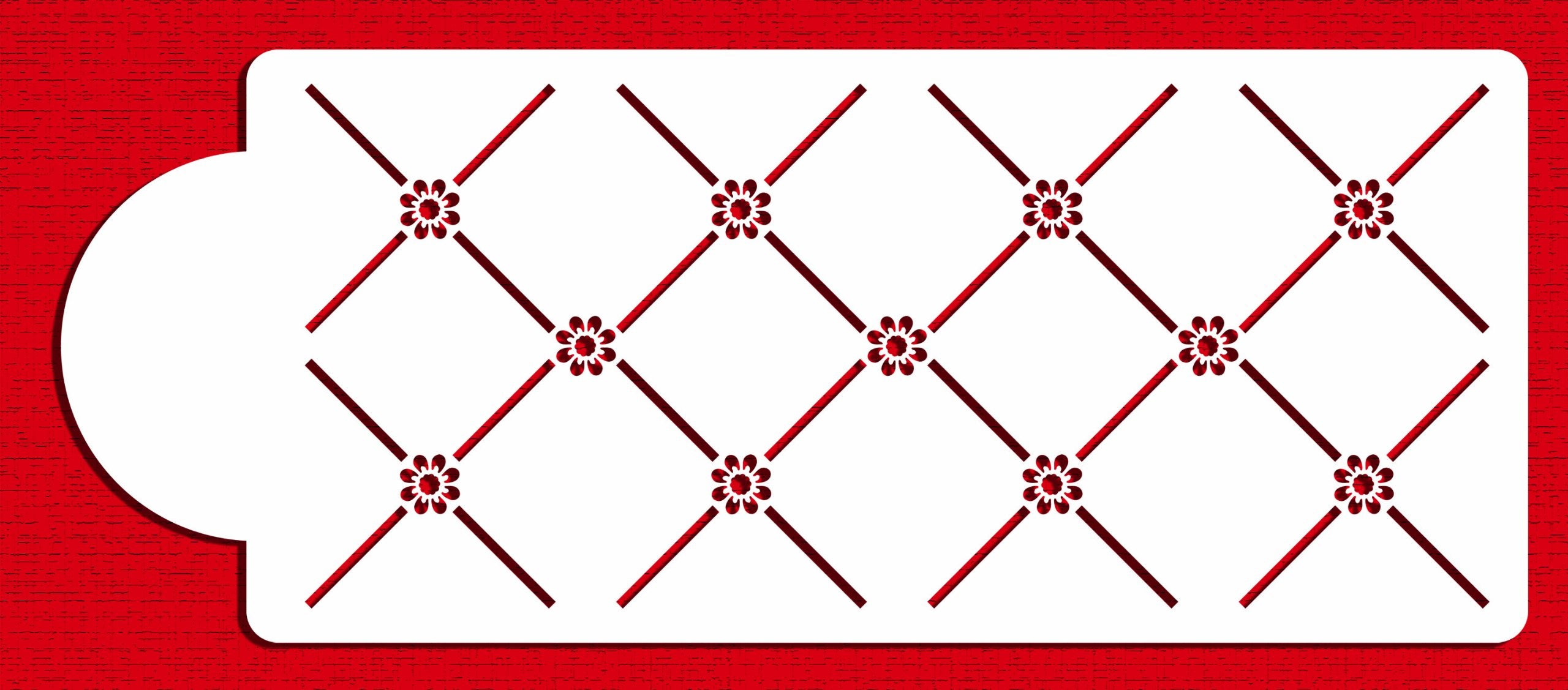 Designer Stencils Daisy Lattice 4 Cake Stenci, Beige/Semi-Transparent