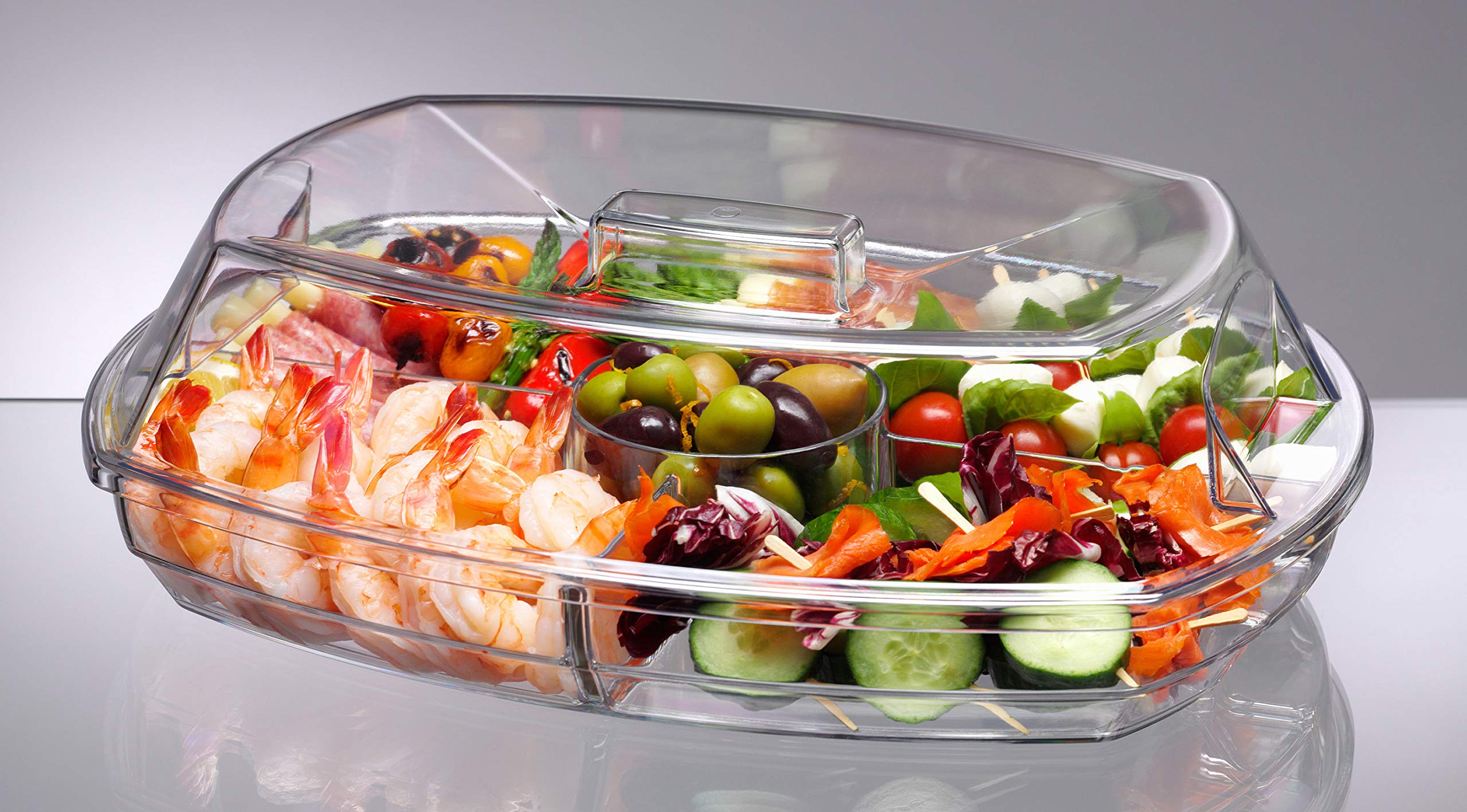 Prodyne SB-5 Clear Acrylic Flip-Lid Appetizers On Ice, 15" x 11.5"