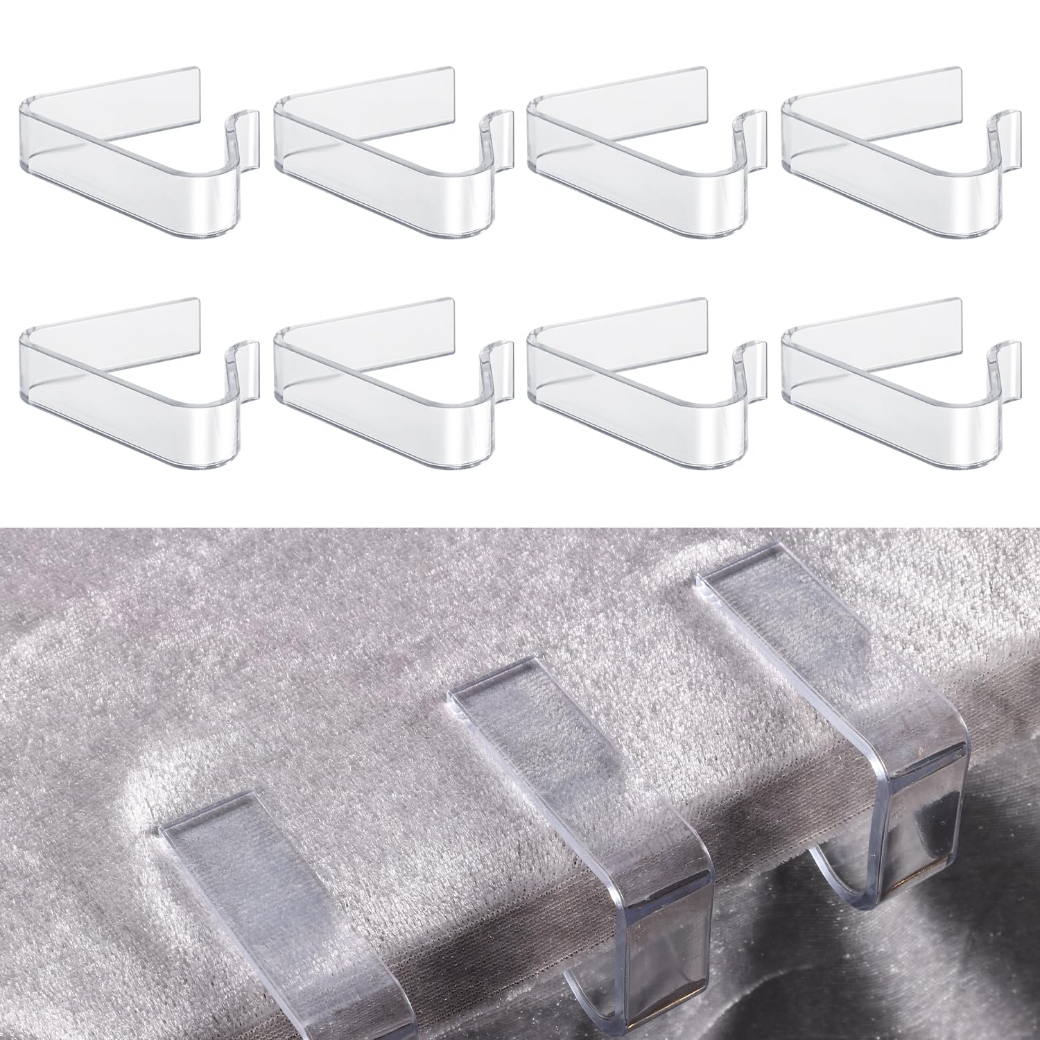 Luter 8Pcs Plastic Tablecloth Clips, Transparent   Picnic Tablecloth Clips   Table   Cloth Holder   Table Cover Clips   For 1.4-