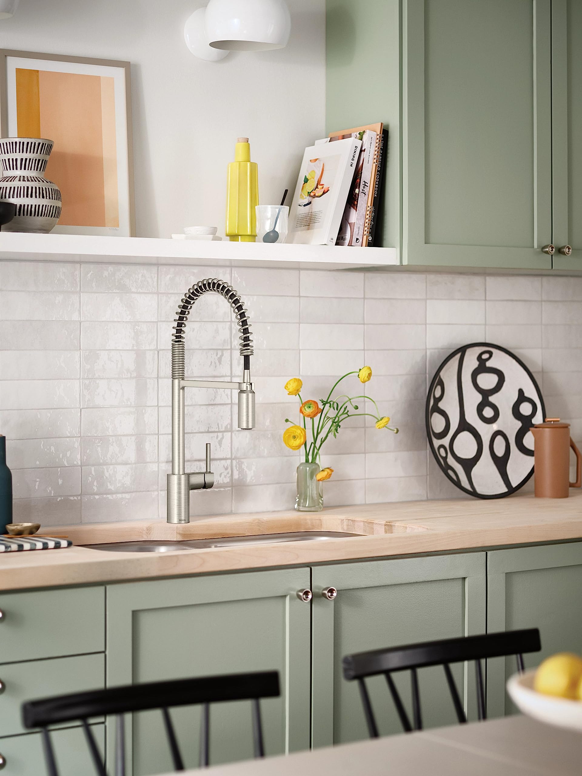 Moen Align Spot Resist Stainless One Handle Pre-Rinse Spring Pulldown Kitchen Sink Faucet With Power Boost For A Faster Clean, K