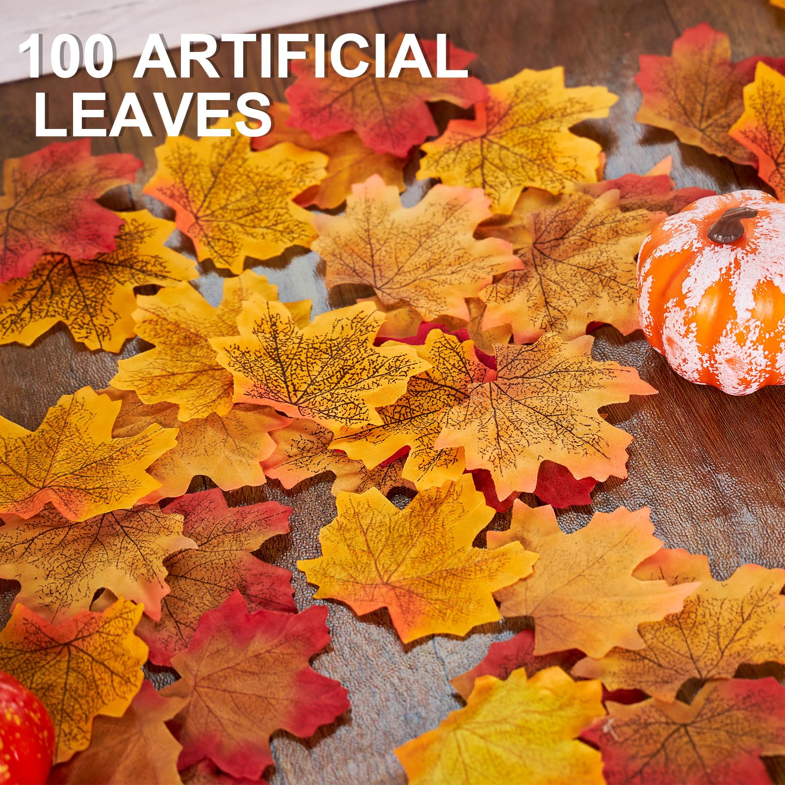 Homarkable Pre-Strung Happy Fall Burlap Banner, Pumpkin Banner, and 100 Pcs Maple Leaf Confetti for Autumn Fall Thanksgiving Hom