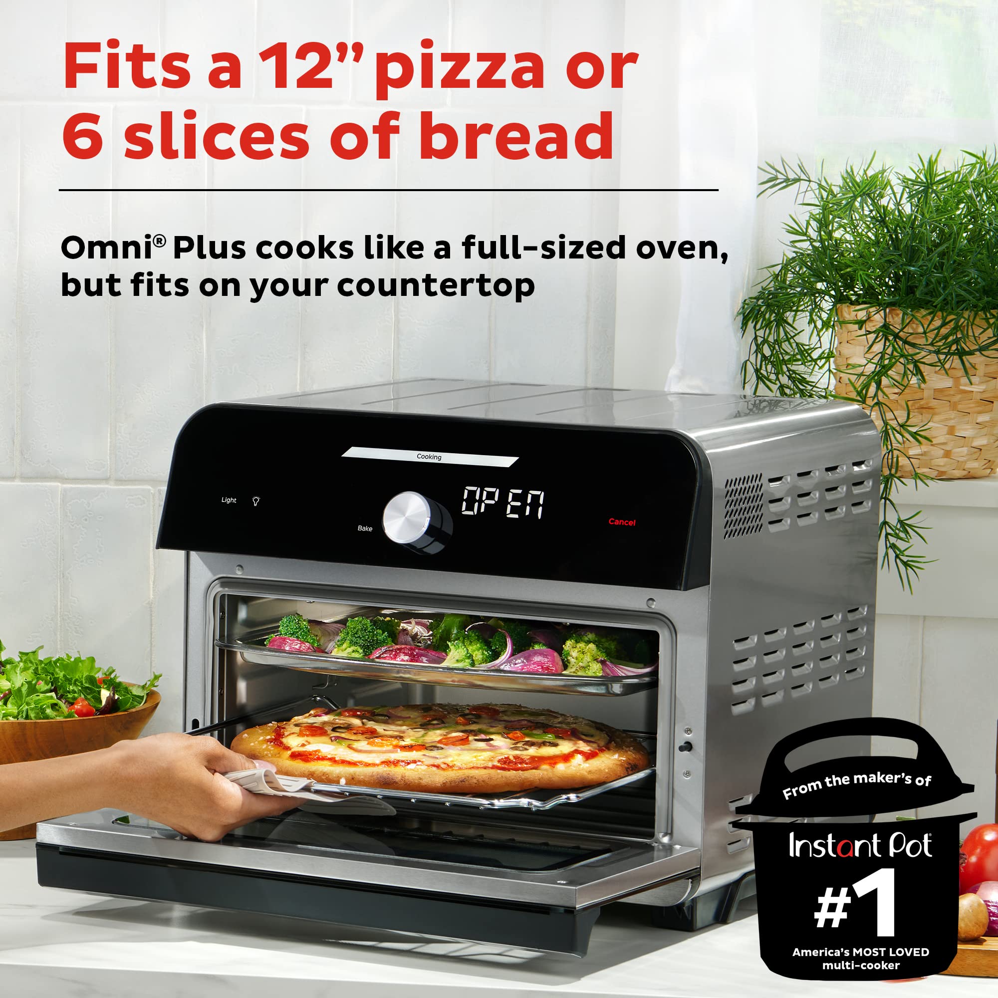 6010894 TOASTER OVEN STL 18L Instant Pot Omni Plus Stainless Steel Black Toaster Oven 15.7 in. H X 16.5 in. W X 13.9 in. D (Pack of 1)