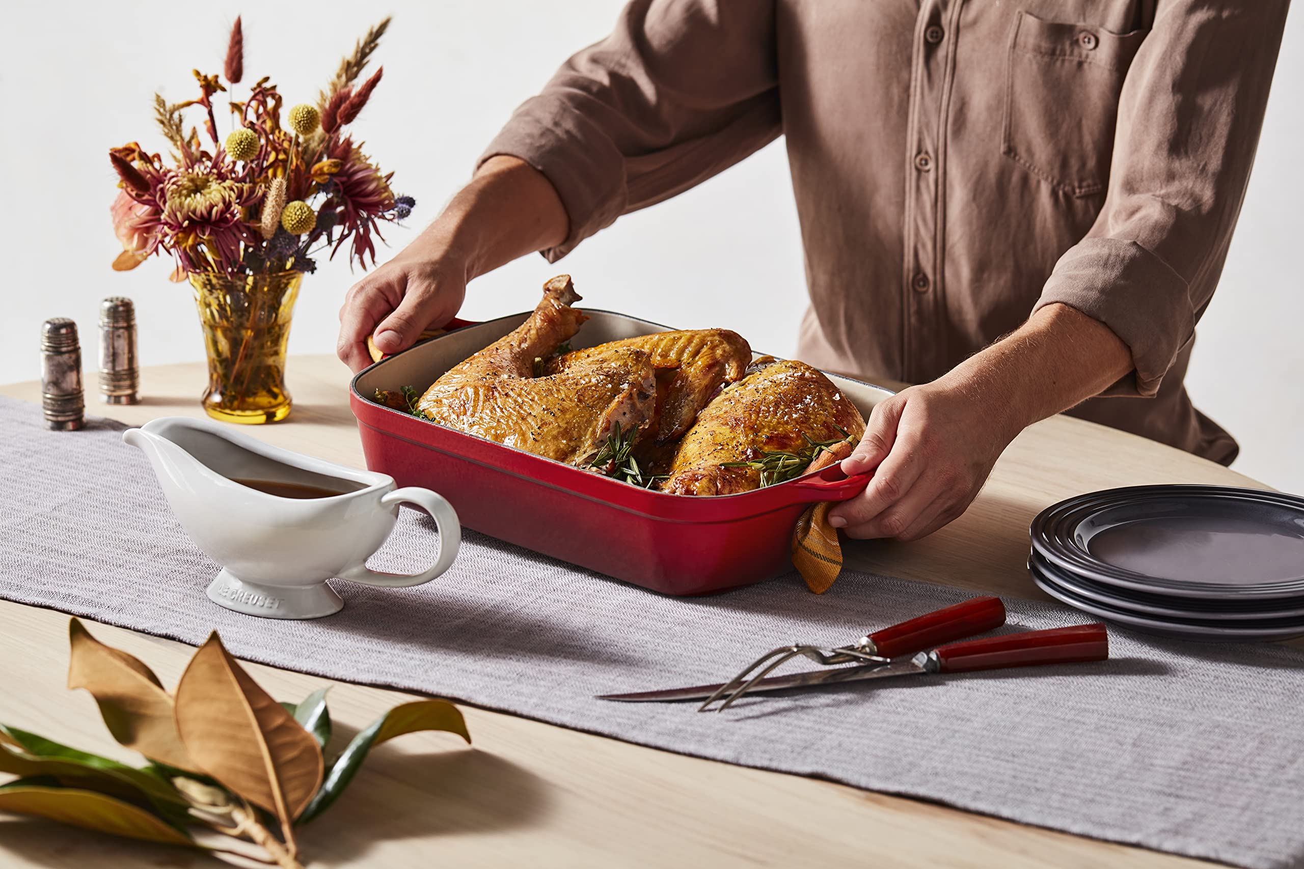 Le Creuset Gravy Boat, 16 oz Stoneware, Artichaut Color, Model PG7126T-12795