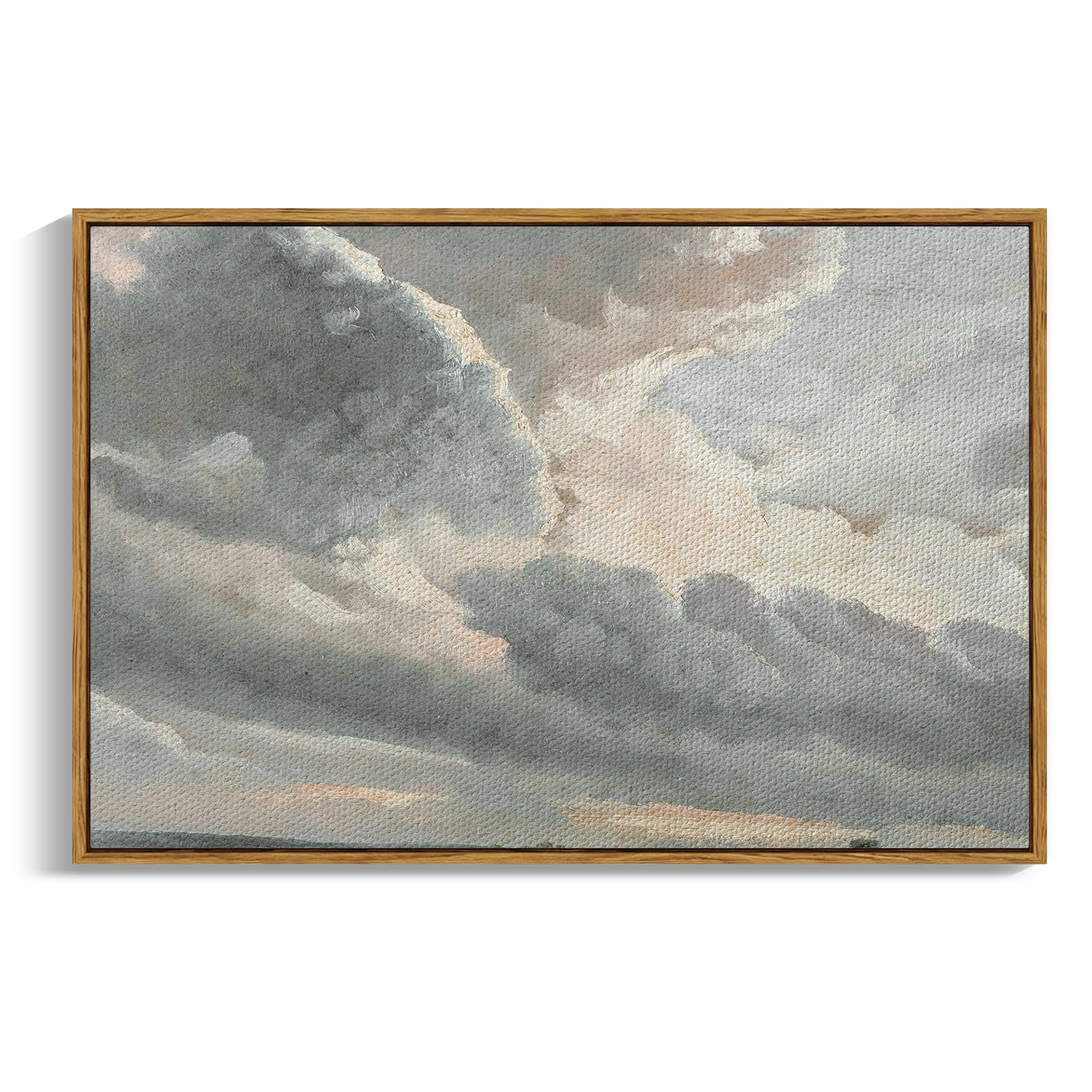 Insimsea Framed Landscape Canvas Wall Art | Study Of Clouds Painting Prints Wall Decor | Modern Farmhouse Decor | Rustic Wall De
