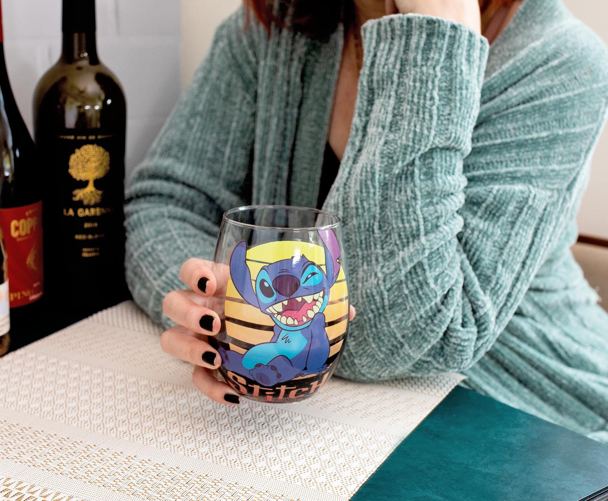 Silver Buffalo Disney Lilo And Stitch Sunset Stemless Glass, 20-Ounces