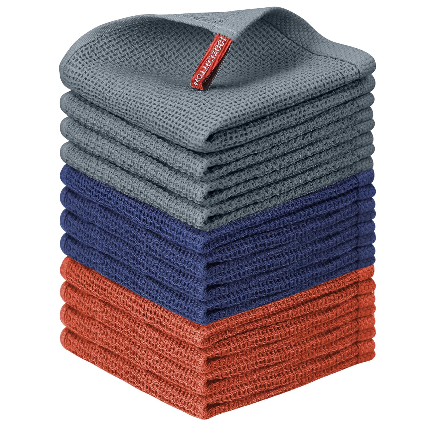 Niallant 12 Pack Cotton Kitchen Towels, Soft and Absorbent Dish Rags - 12x12 Inch