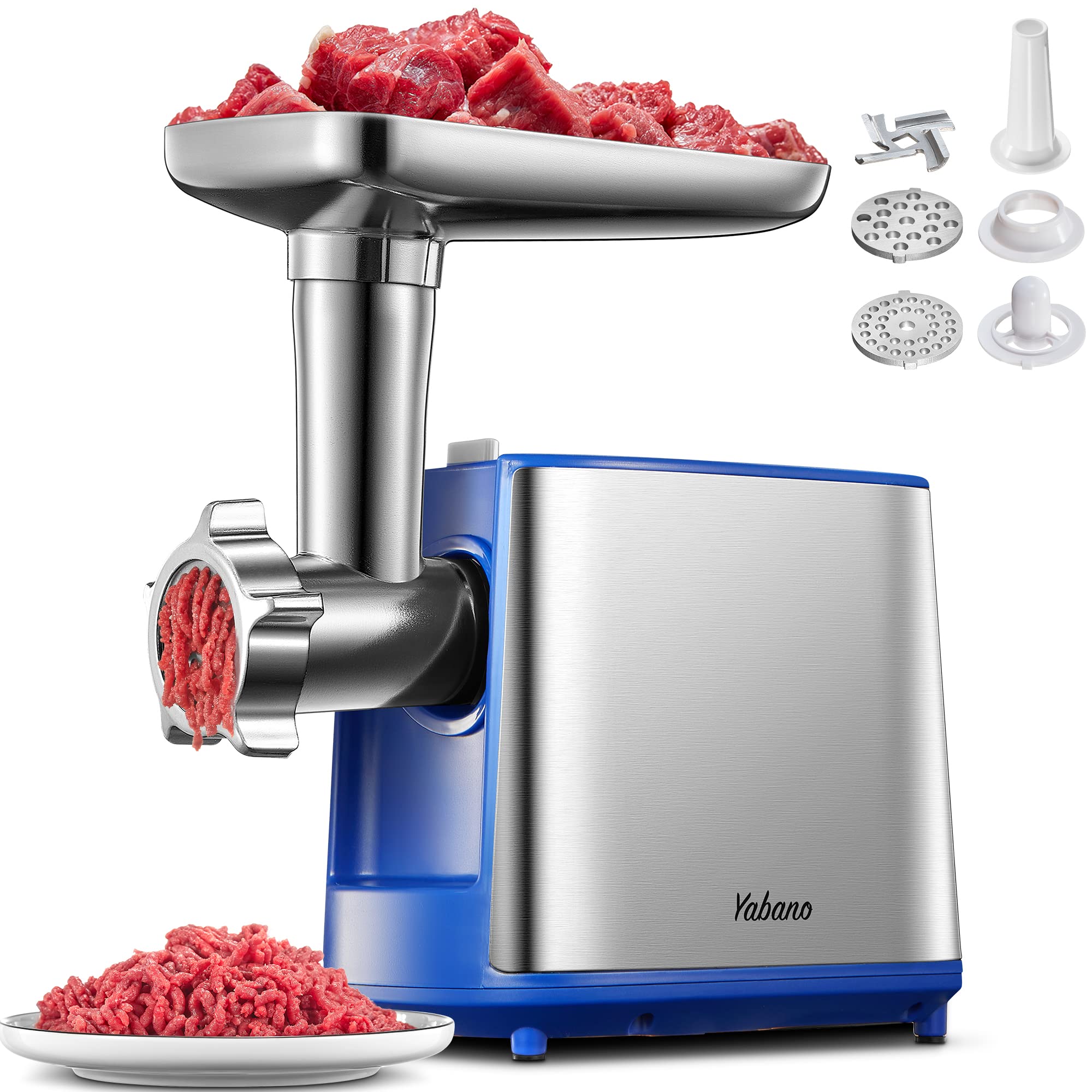 Electric Meat Grinder, Heavy Duty Meat Mincer, Sausage Stuffer Maker, Food Grinder With Sausage & Kubbe Kit, 2 Grinder Plates, S