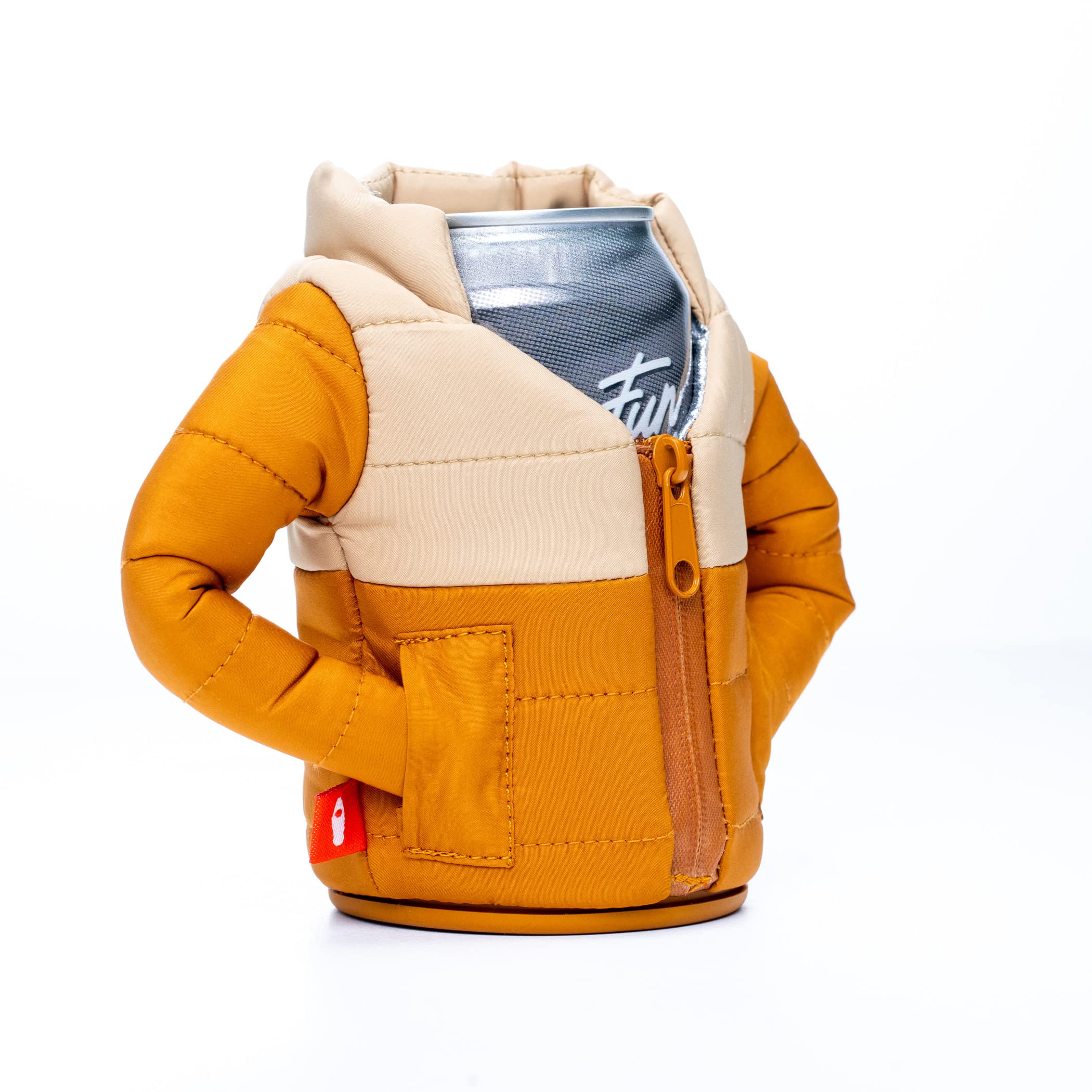 Puffin - The Puffy Beverage Jacket, Insulated Can Cooler, Honey Brown/Taco Tan