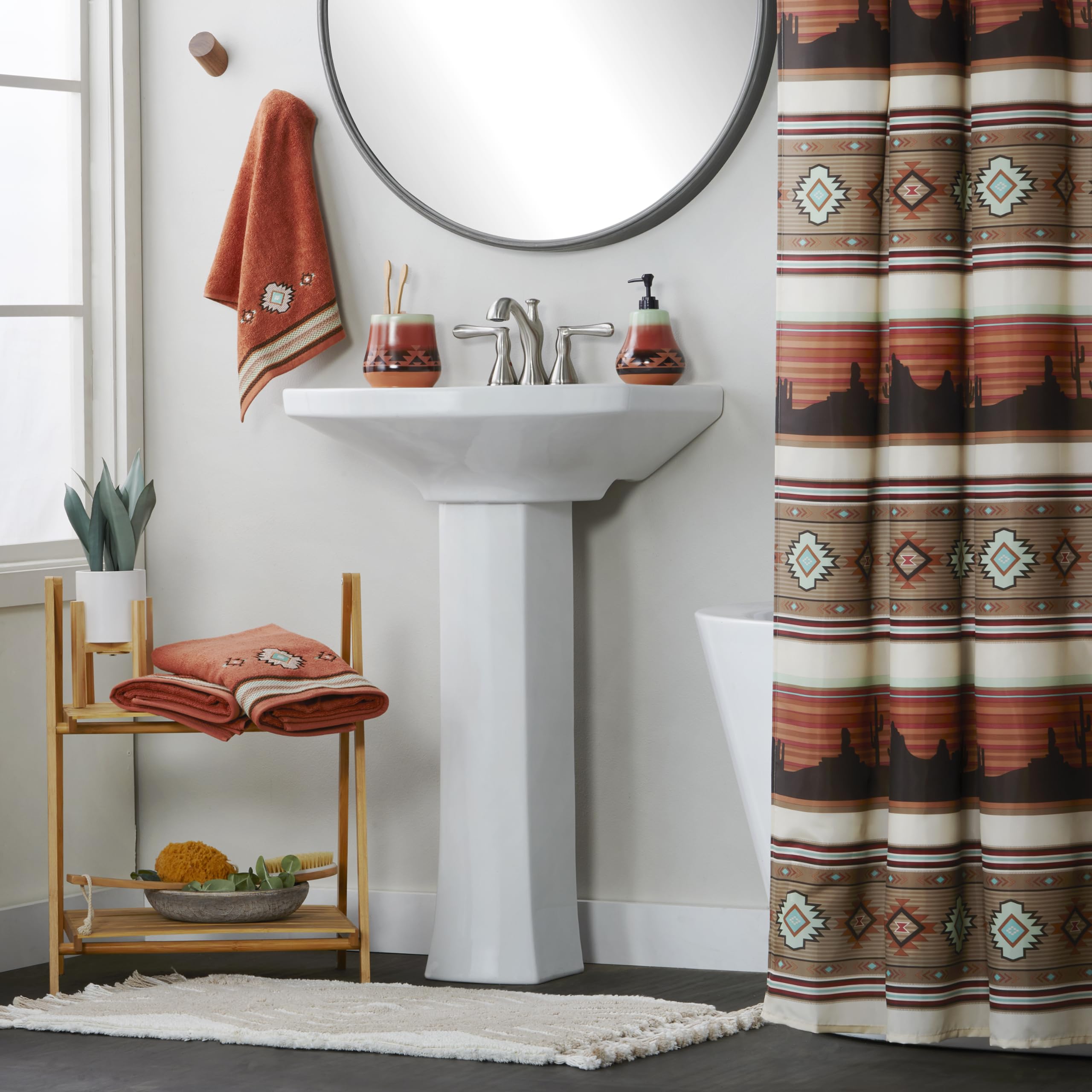 Skl Home Southwest Sunset Hand Towel, 15X26, Rust