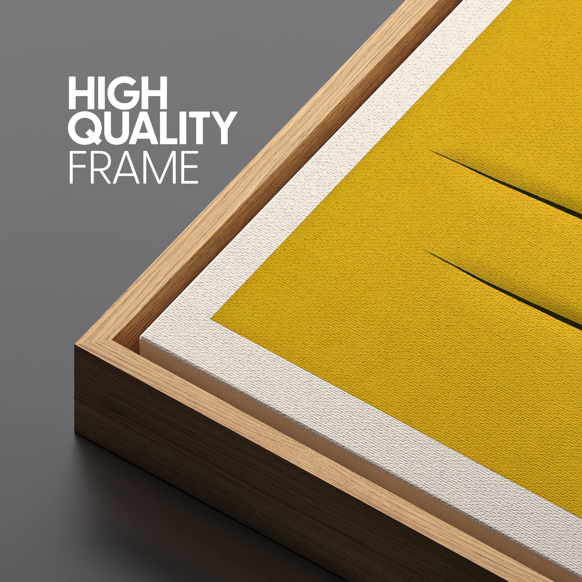 Signleader Framed Canvas Print Wall Art Lucio Fontana Yellow Geometric Stripe Abstract Shapes Illustrations Fine Art Contemporar