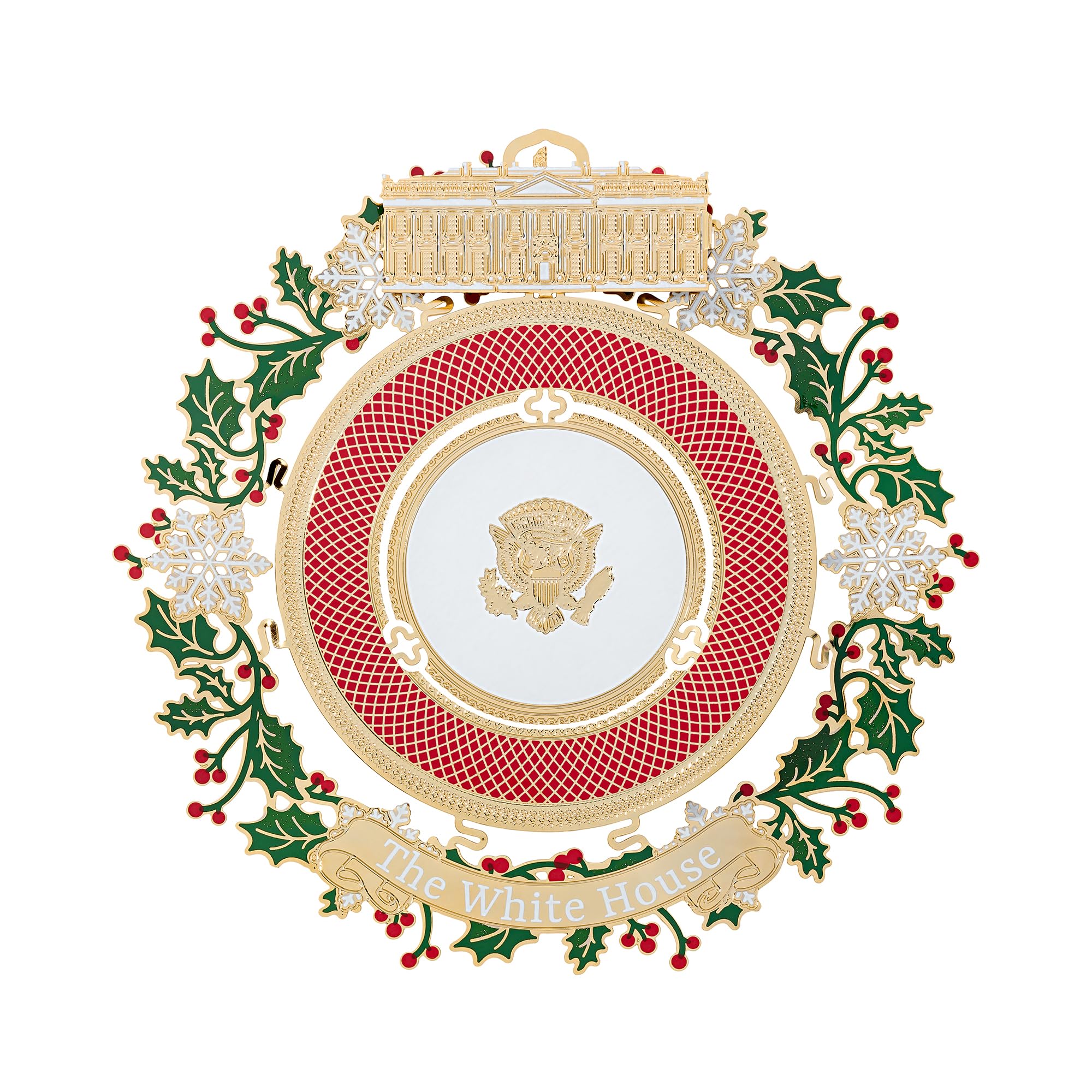Official 2025 White House Christmas Ornament - Honors 150 Years of White House State Dinners, 24k Gold-Finished Brass, Includes 