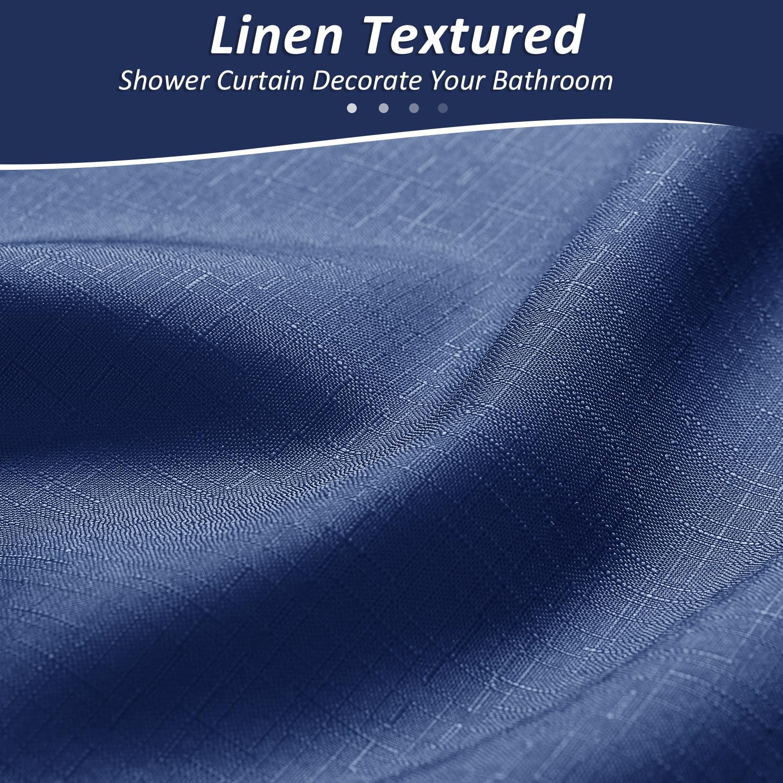 Naturoom Ombre Shower Curtain Set, 72"x72", Indigo Blue Polyester, Includes 12 Hooks, Bathroom Decor