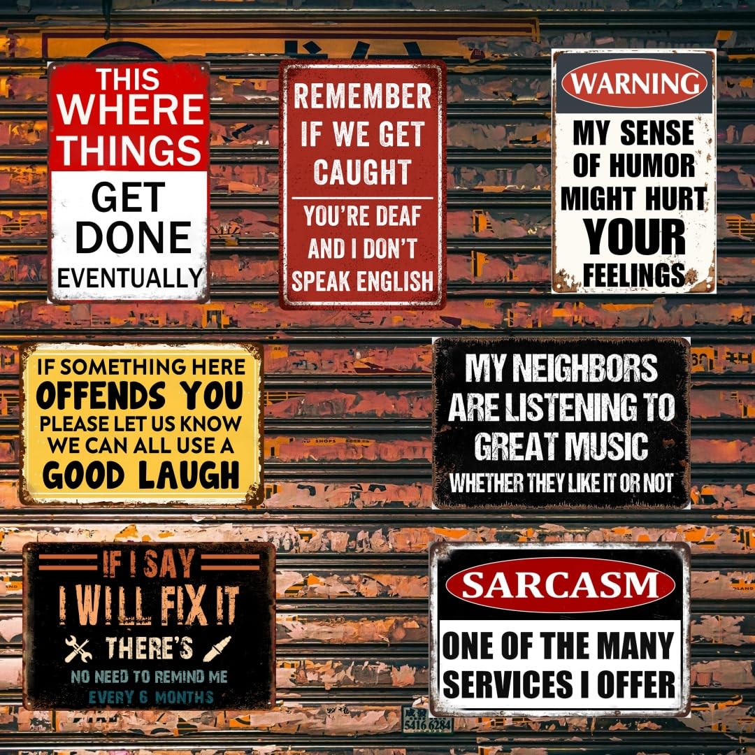 Man Cave Decor Funny Garage Signs For Men Vintage Metal Tin Signs Bar ...