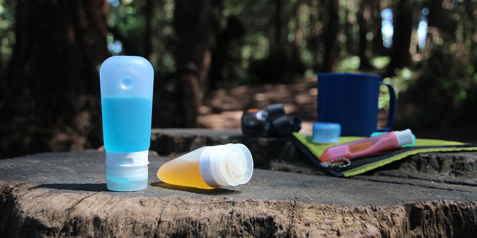 Humangear Gotoob Refillable Silicone, Clear/Green/Blue, Large (3Oz),Hg0187
