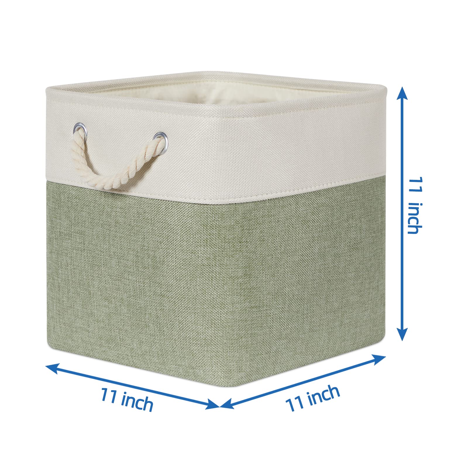 Temary Cube For Shelves 11 Inch Bin 4Pack Fabric Storage Baskets For Organizing Toys, Clothes, Decorative Baskets With Rope Hand