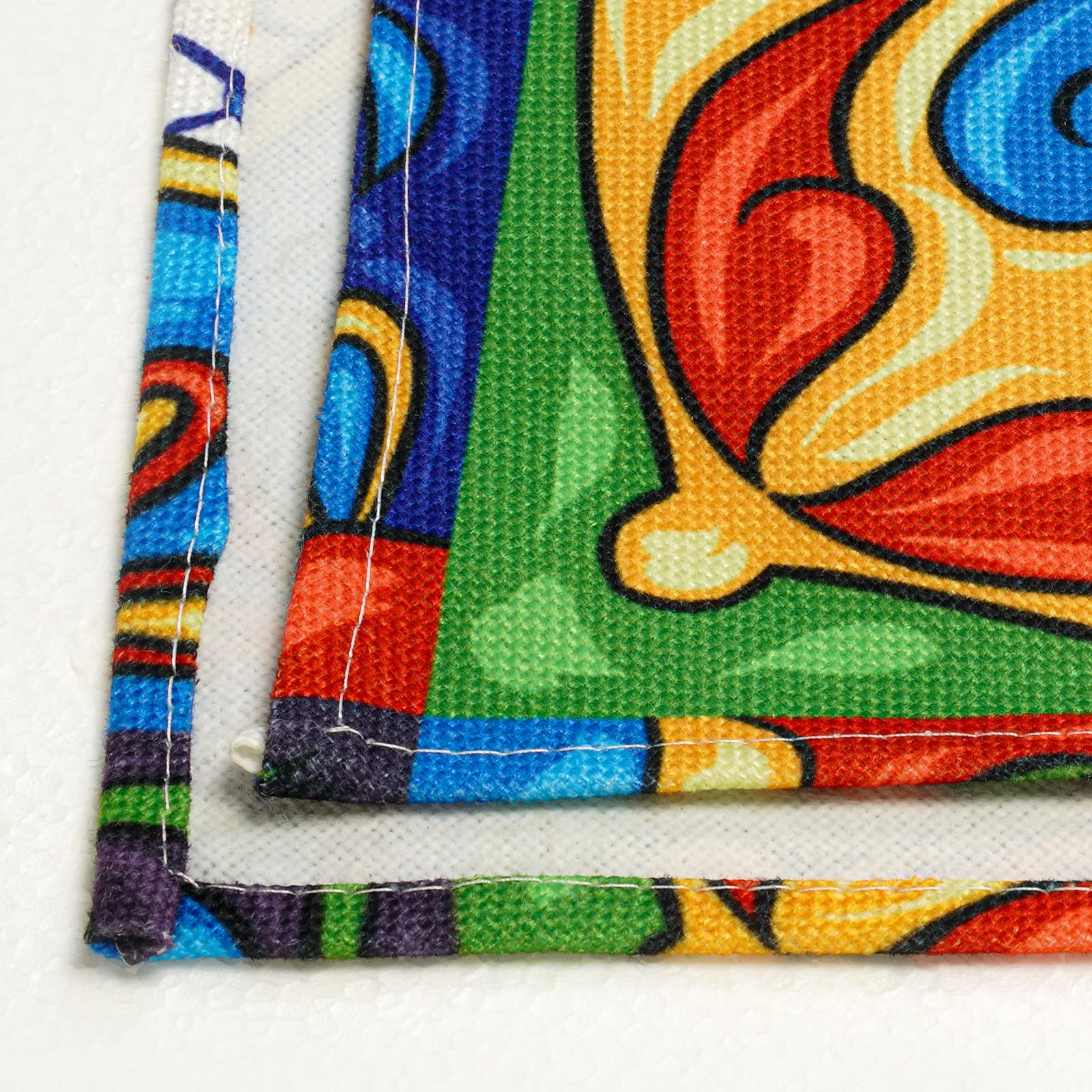 Mexican Talavera Ceramic Tile Pattern Linen Table Runners Dinner Table Setting Dresser Scarves Farmhouse Style For Party Holiday