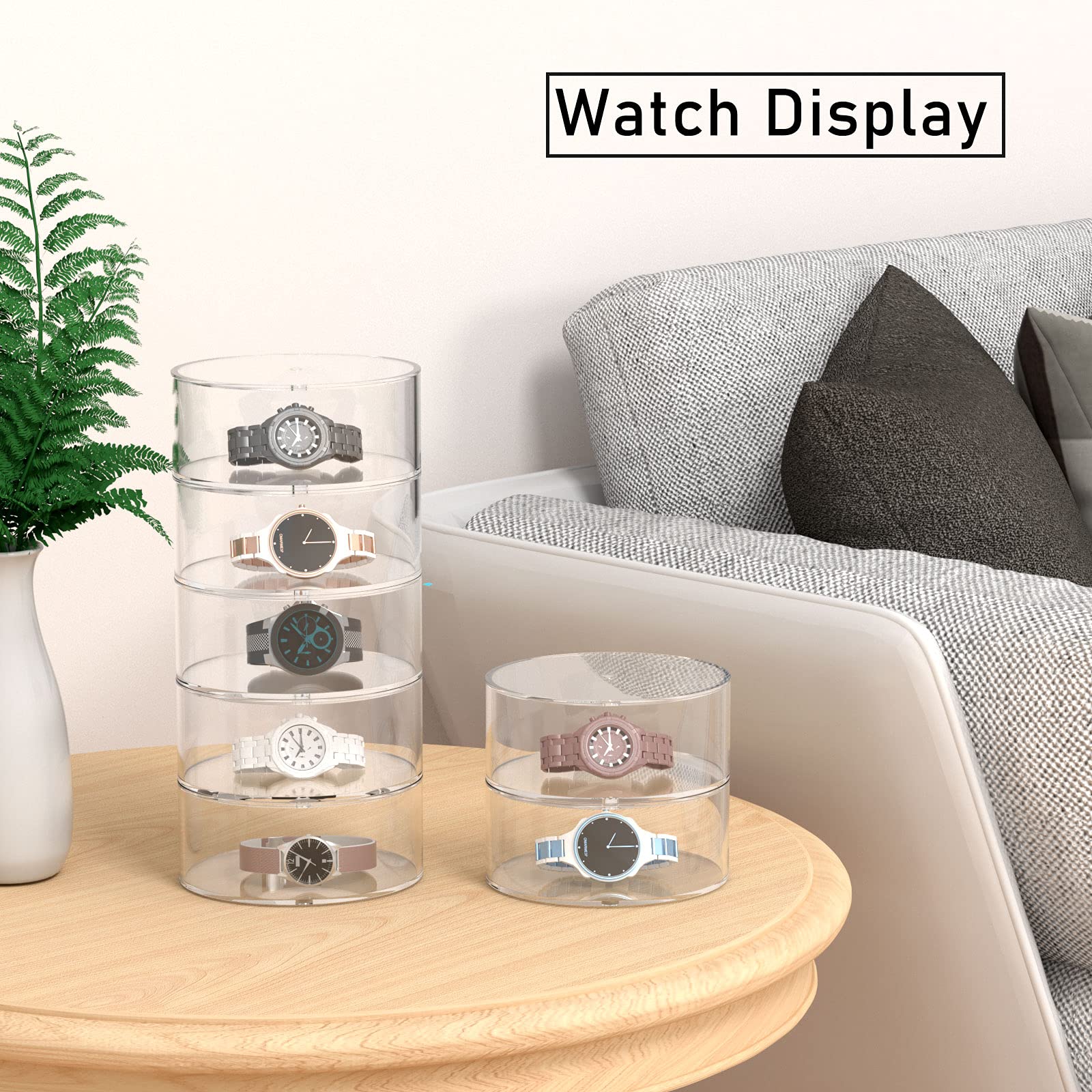 Femeli Belt Organizer, Acrylic Display Case With 5 Layers Storage Holder For Belt, Watches And Other Accessories