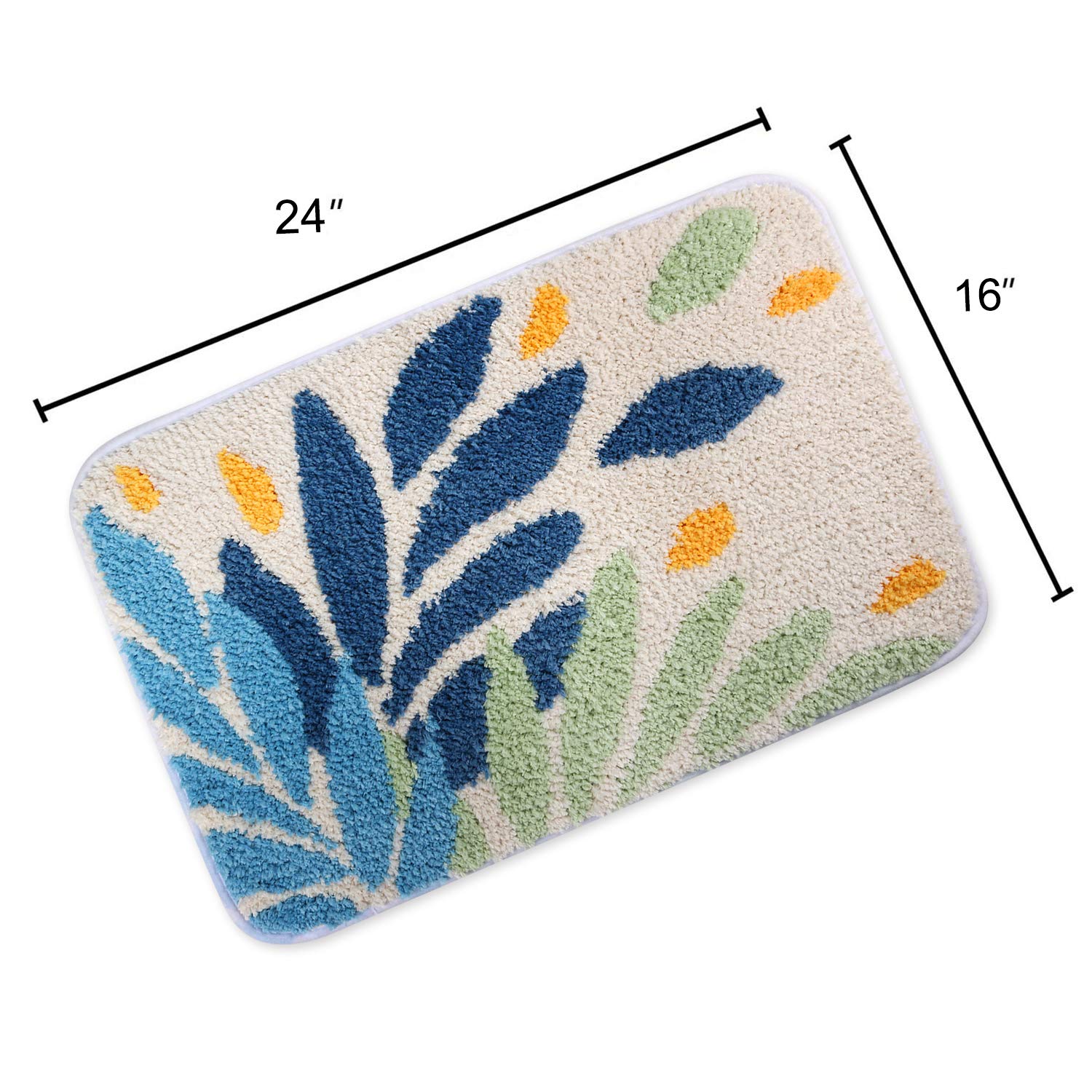 Hi Space Bathroom Rugs Mat 24X16In Leaves Bath Mat For Bathroom Non Slip Machine Washable Soft Absorbent Cute Bath Rug Plush Bat