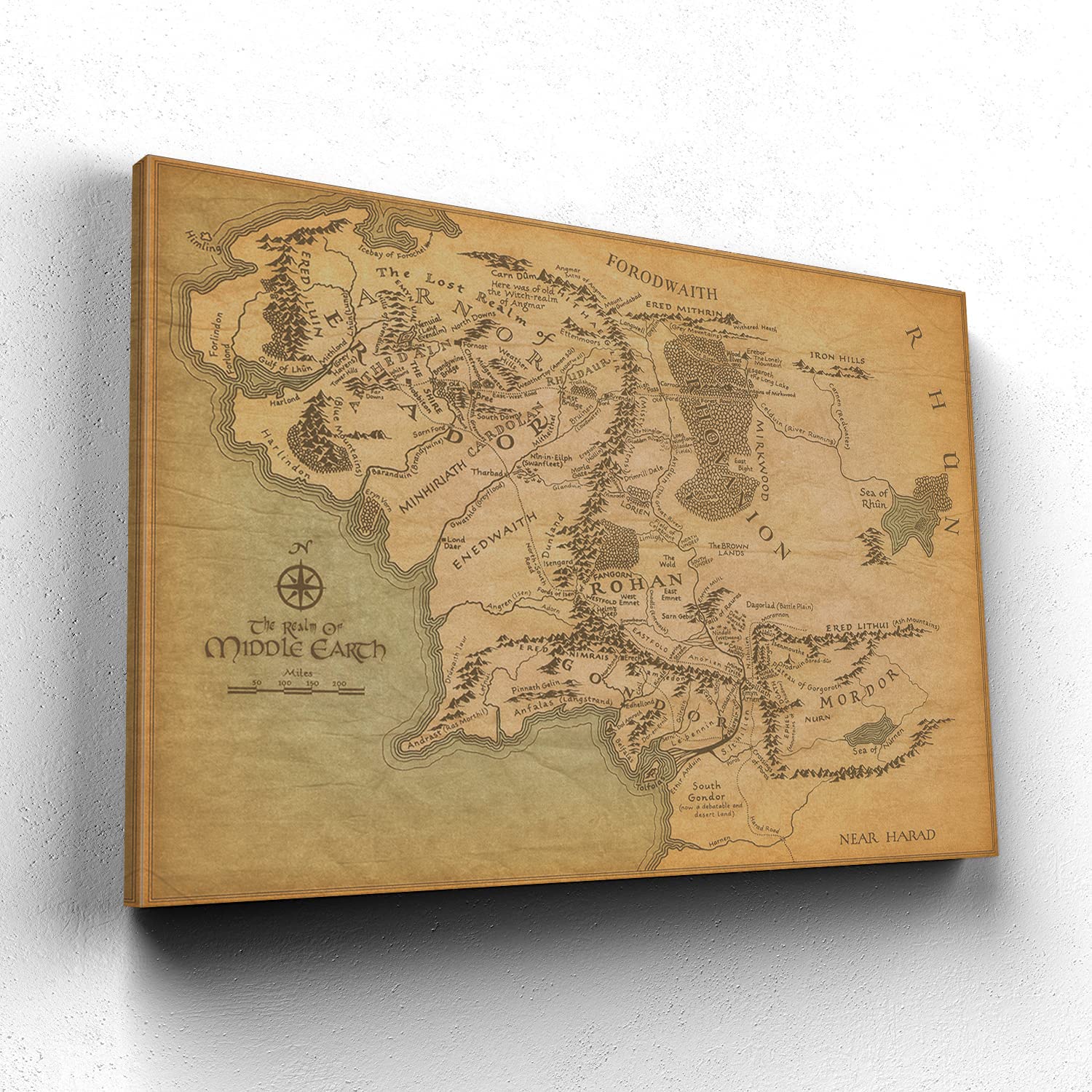 Middle Earth Map Wall Decor Map Of Middle Earth Canvas Art Maps Of Middle Earth Wall Art Middle Earth Poster Map Of Middle Earth
