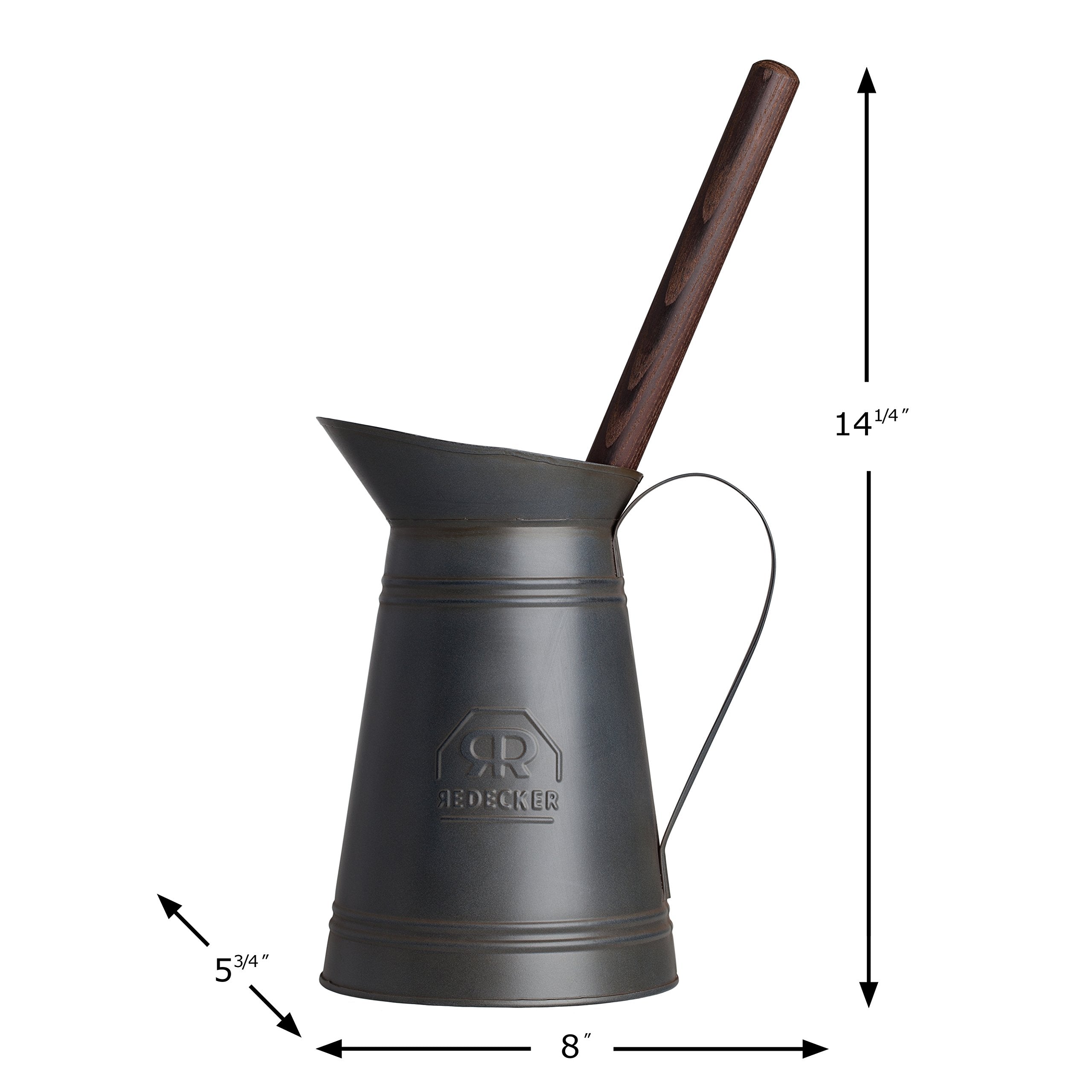 Redecker Nylon Toilet Brush With Dark Coated Metal Holder, Oiled Thermowood Handle, Replaceable Head, Vintage Design, Made In Ge