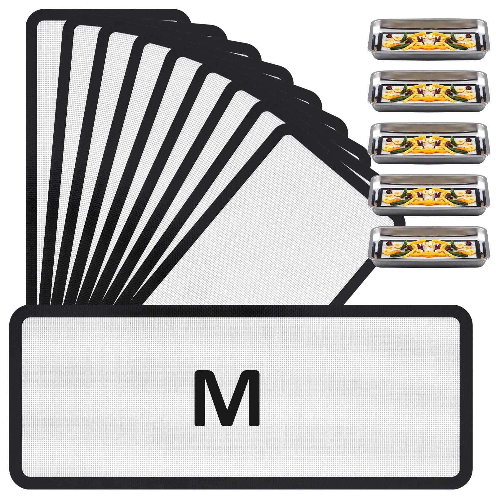 10 Pieces M Silicone Mats Compatible with Harvest Right Freeze Dryer, Black