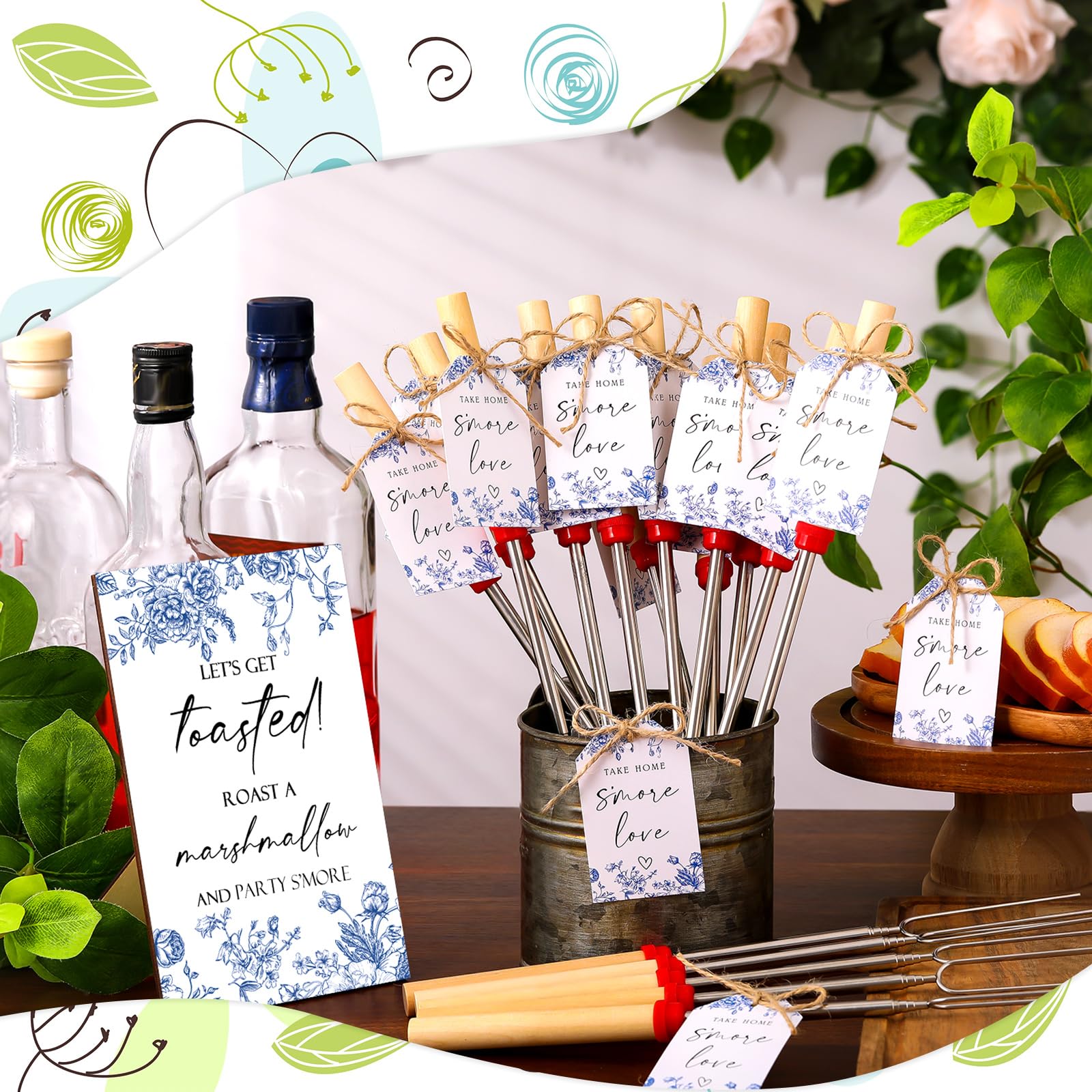 Tioncy 24 Sets S mores Party Favors for Guests Something Blue Before I Do Bridal Shower Favor Include S mores Sticks Barbecue Sk