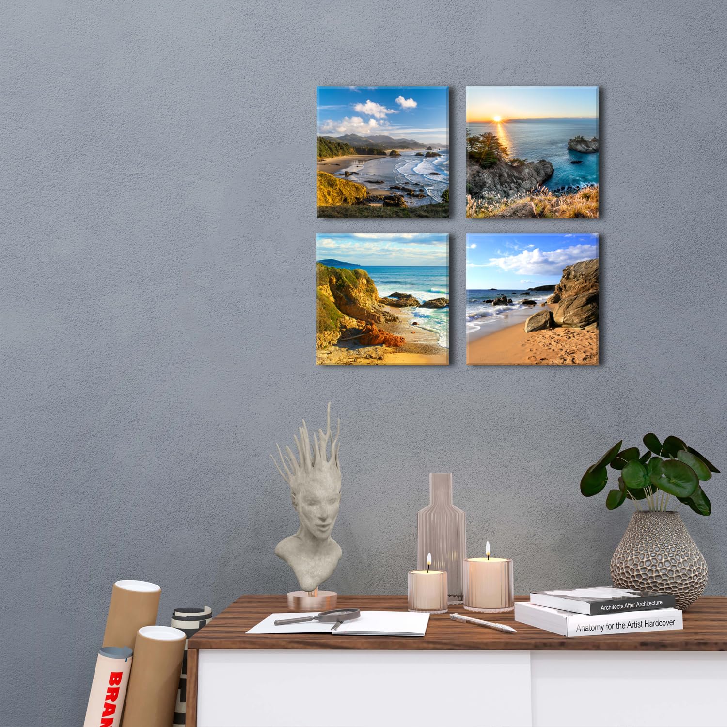 Oregon Coast Beach Wall Art Nature Landscape Pictures For Living Room Ocean Scenery Posters Bathroom Decor Coastal Seascape Canv