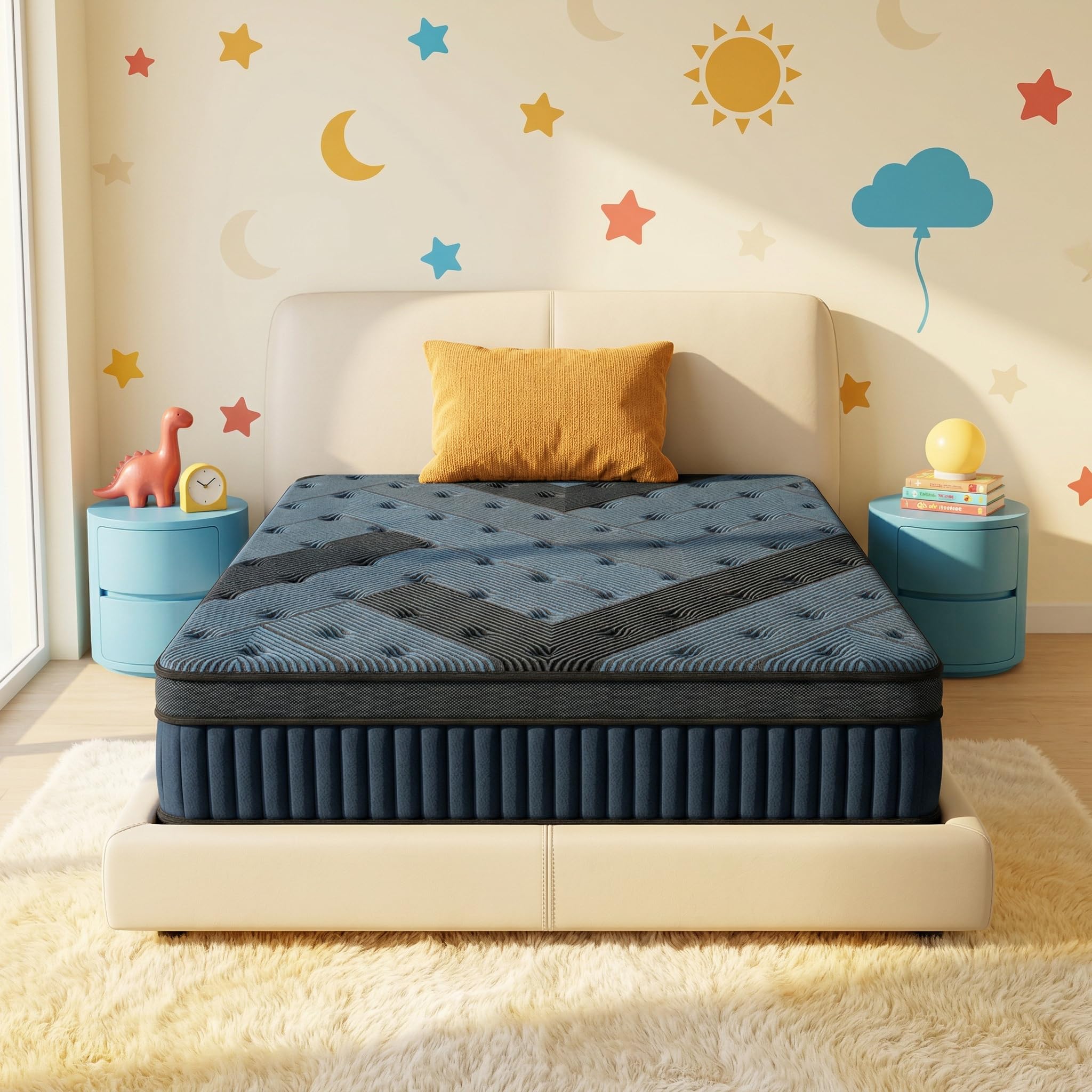 Inight Twin Mattress, 12 Inch Twin Size Mattress In A Box, Durable Hybrid Mattresses With Gel Memory Foam & Pocket Springs, Medi