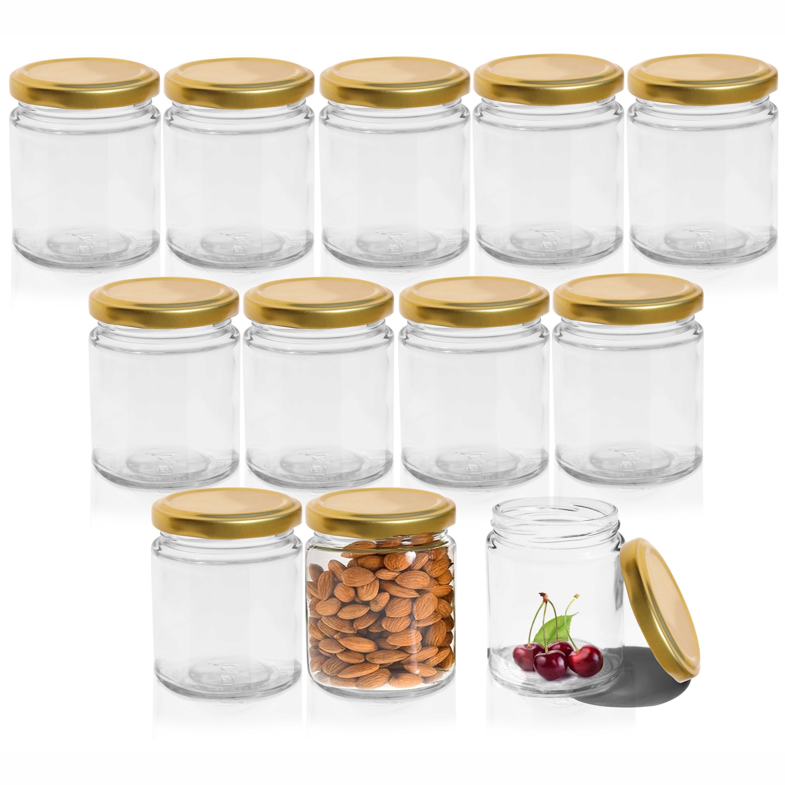 Pure Source India Airtight Glass Spice Jar Container, 50 Gm, 6 Pieces, Clear
