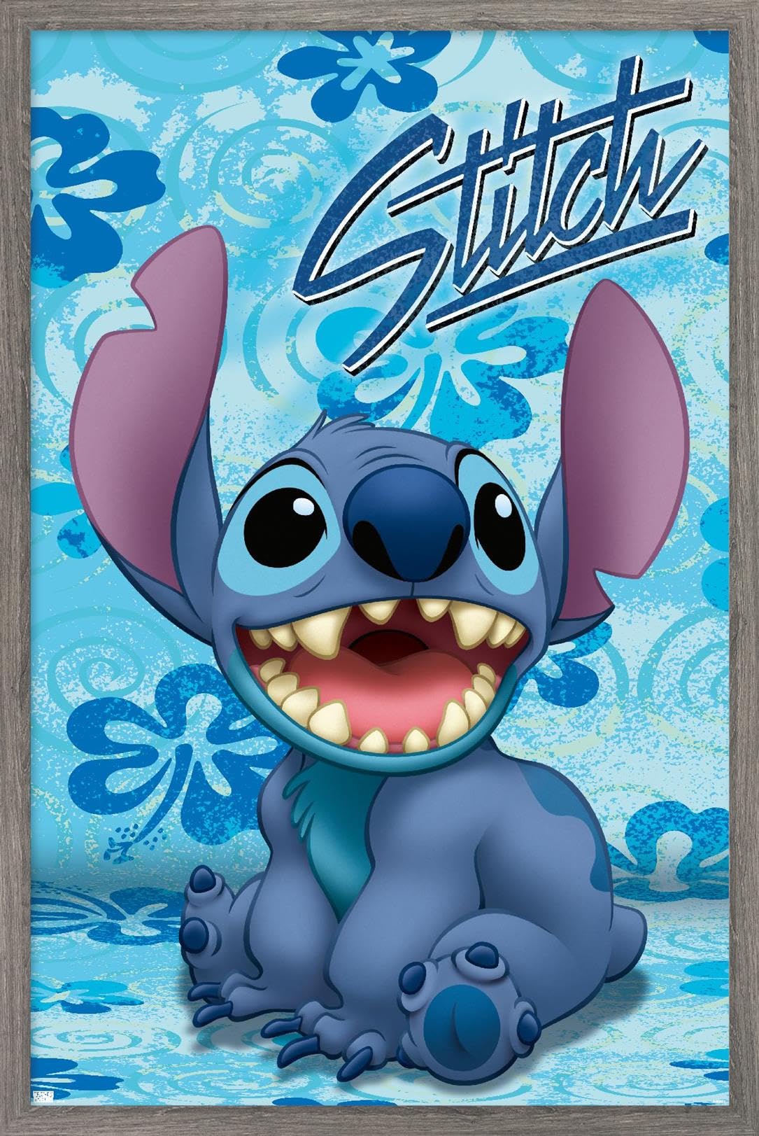 Trends International Disney Lilo And Stitch - Sitting Wall Poster, 14.72'' X 22.37'', Barnwood Framed Version