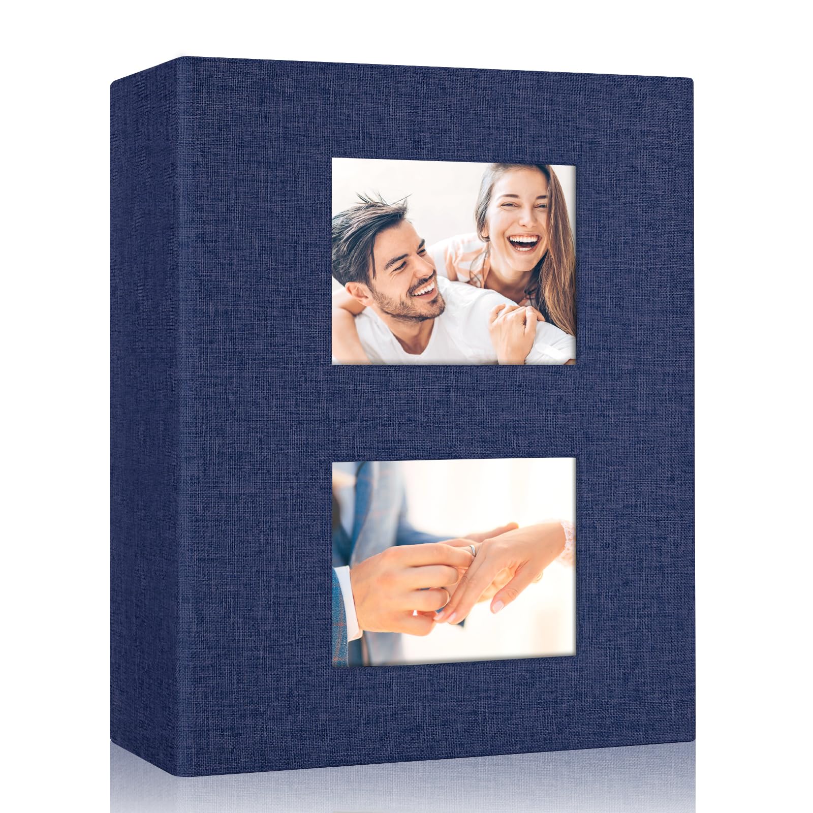 MSTONAL Photo Album 4x6 200 Pockets for Wedding Gifts, Linen Hardcover Memory Book with Front Window for Family Anniversary Scho