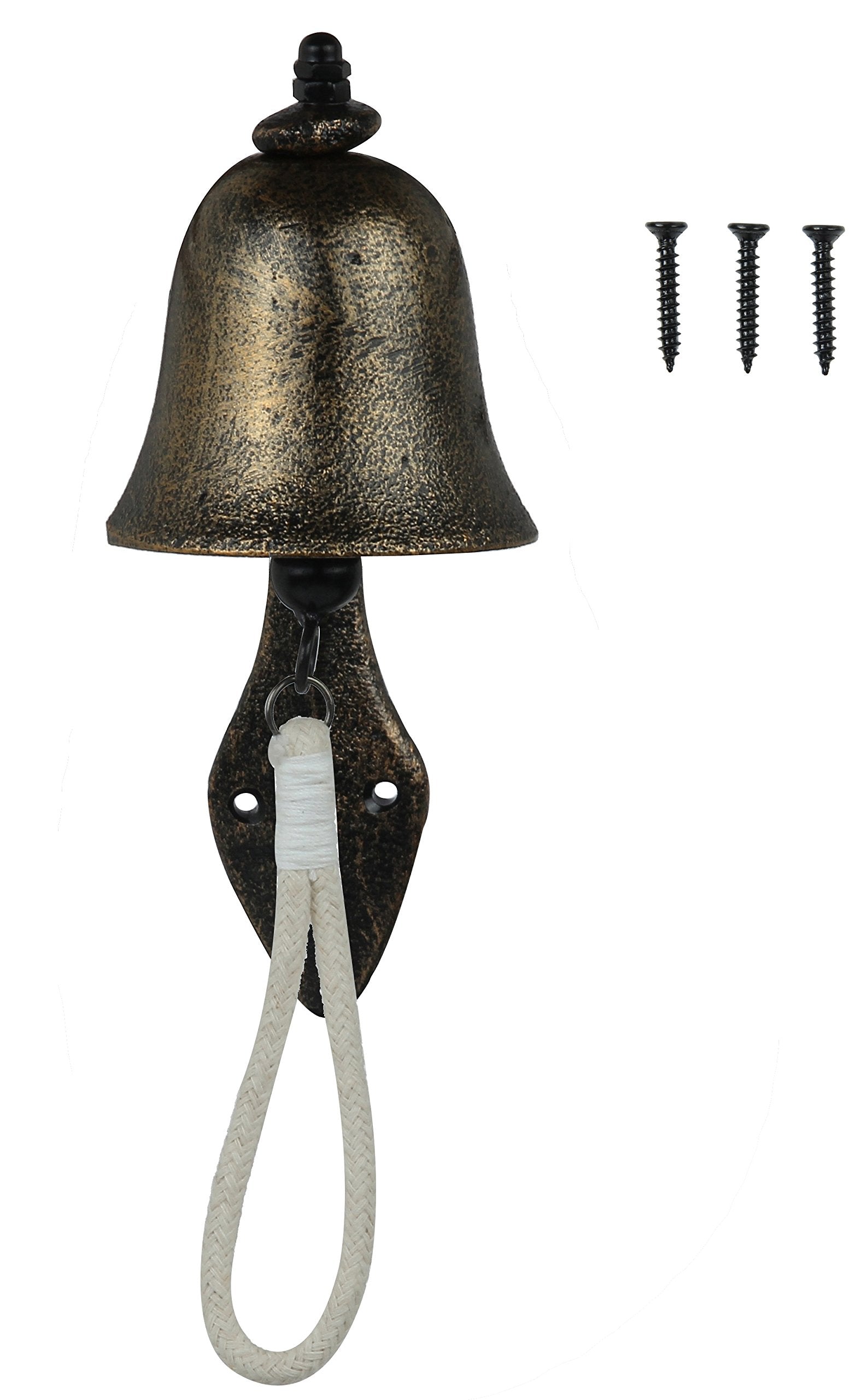 Upstreet Dinner Bell for Outside or Inside Made of Red Copper Hanging Bell, Cast Iron Outdoor Bell to Wall Mounted Surfaces for