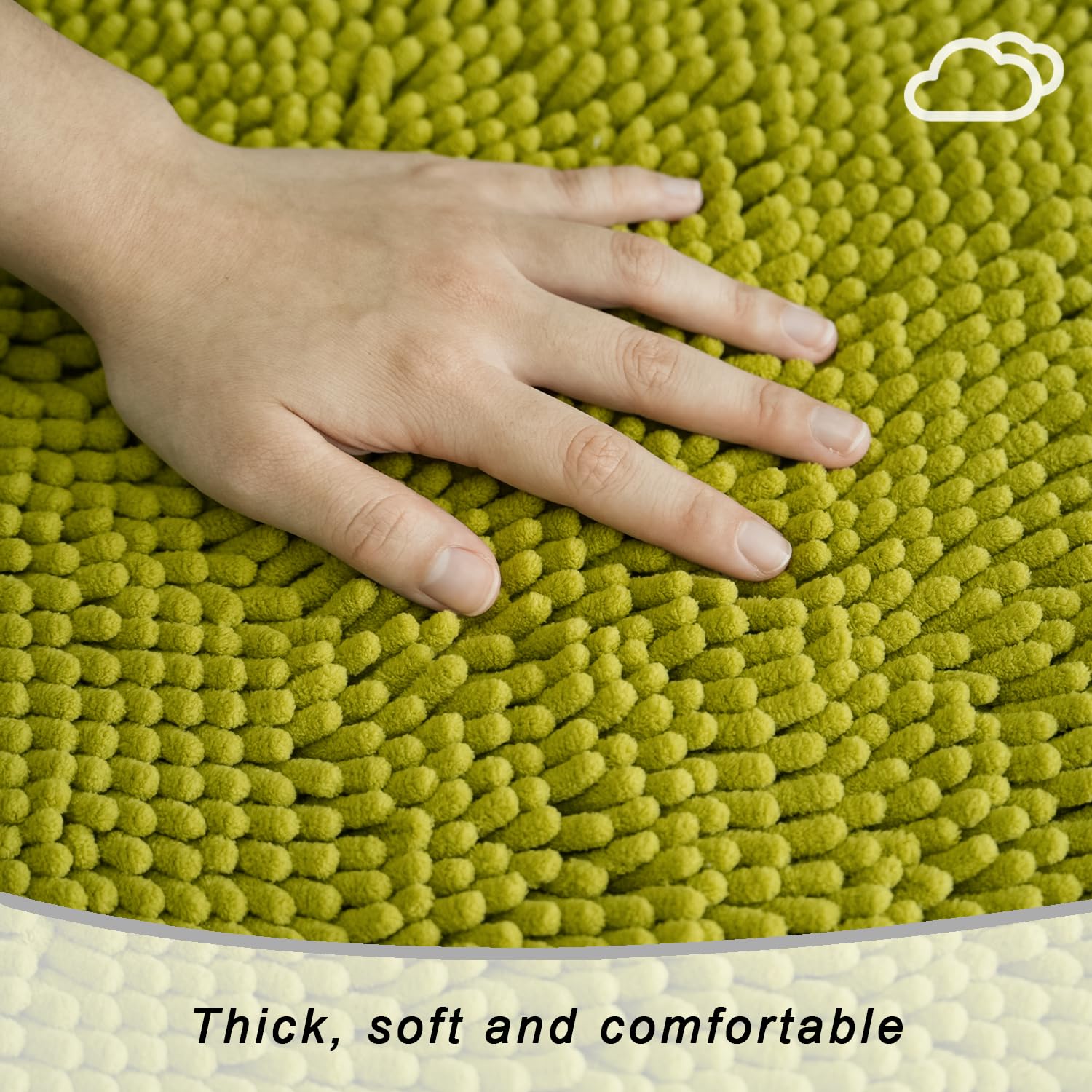 Bathroom Rugs Sets 2 Piece Bathroom Rugs Absorbs Water Soft Bath Mat,Chenille Bathroom Carpet, Non-Slip Bath Rugs Washable Bath