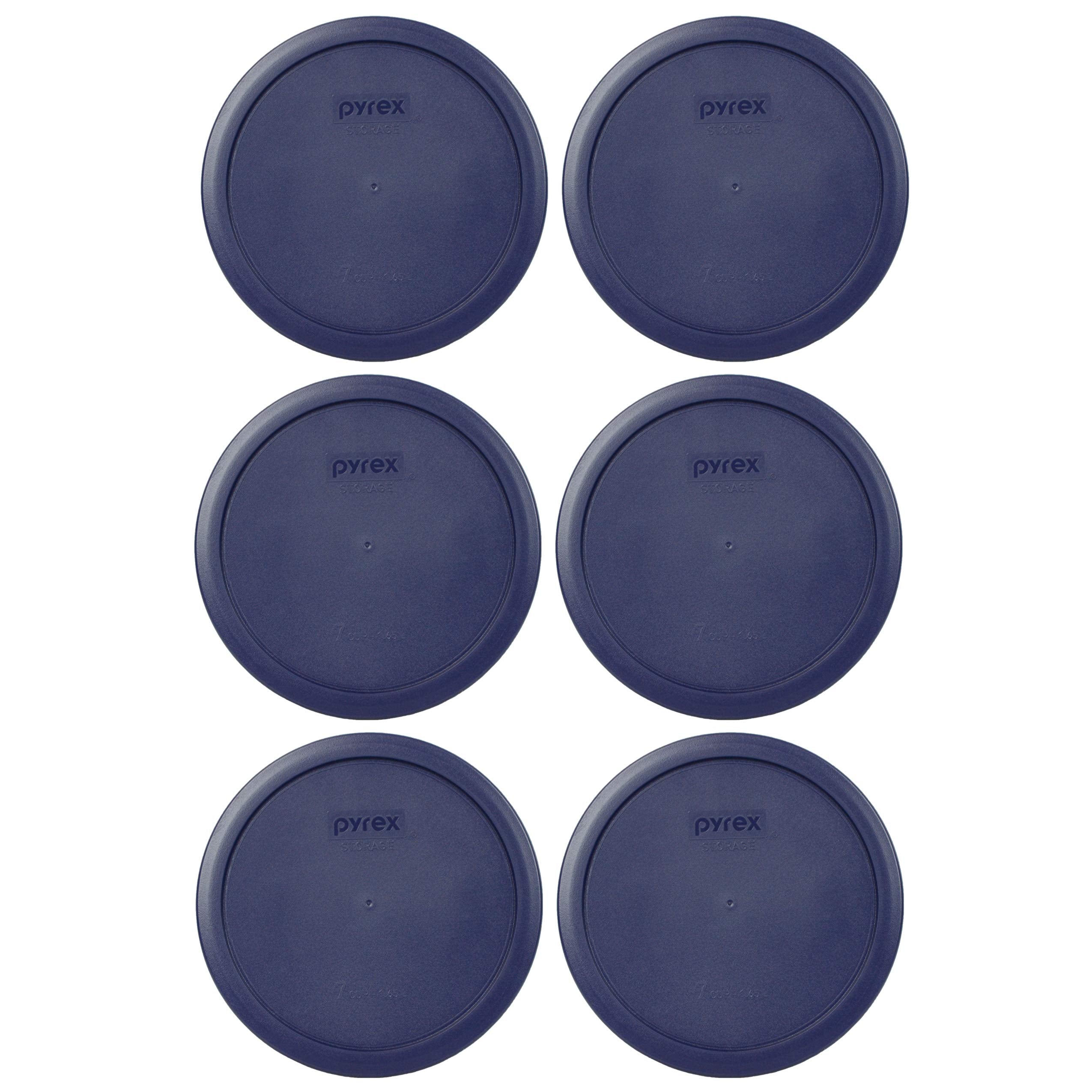 Pyrex Blue Plastic Cover Fits 6 & 7 Cup Round Dishes (6)