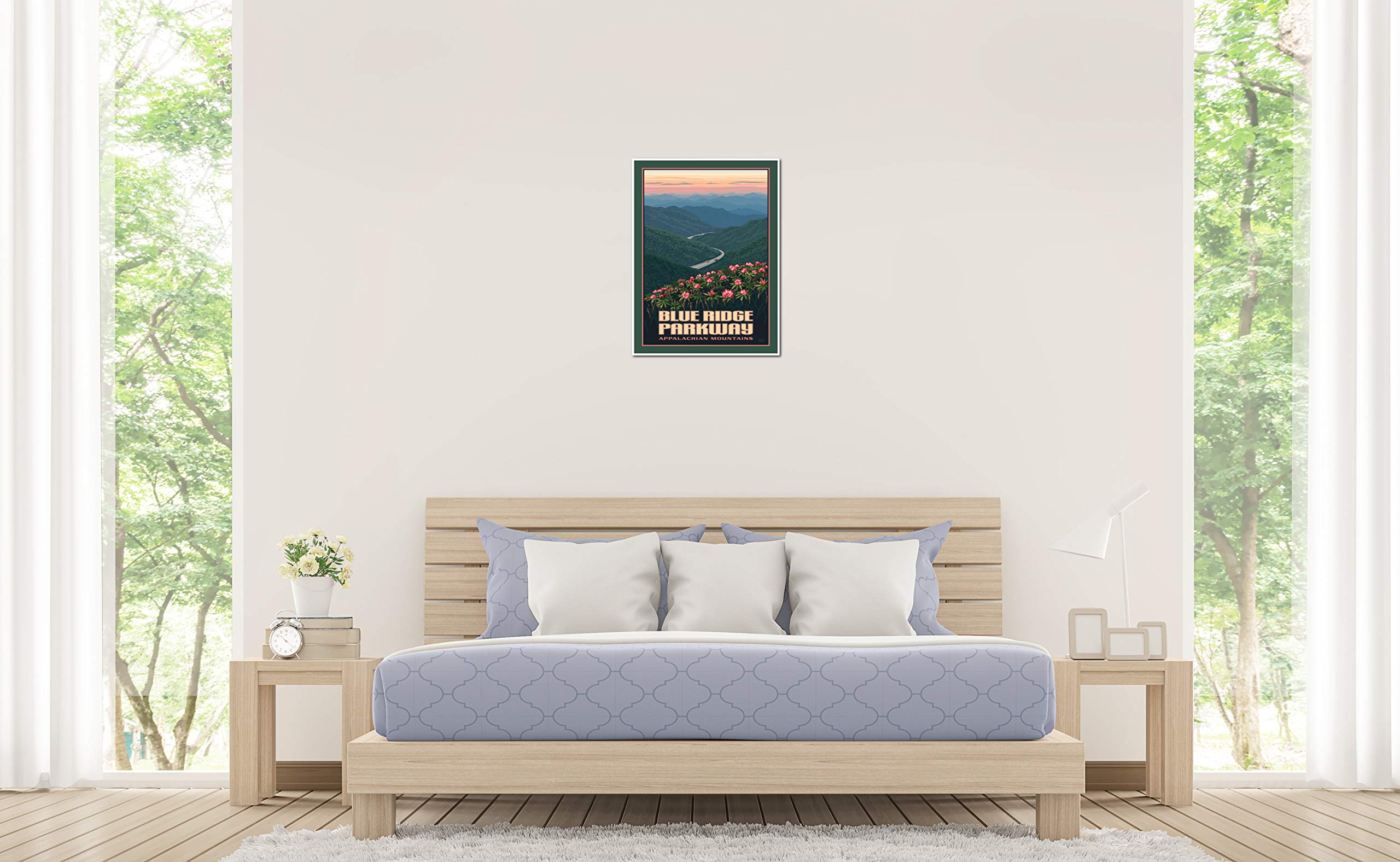 Blue Ridge Parkway Appalachian Mountains Giclee Art Print Poster From Travel Artwork By Artist Paul Leighton 18'' X 24''