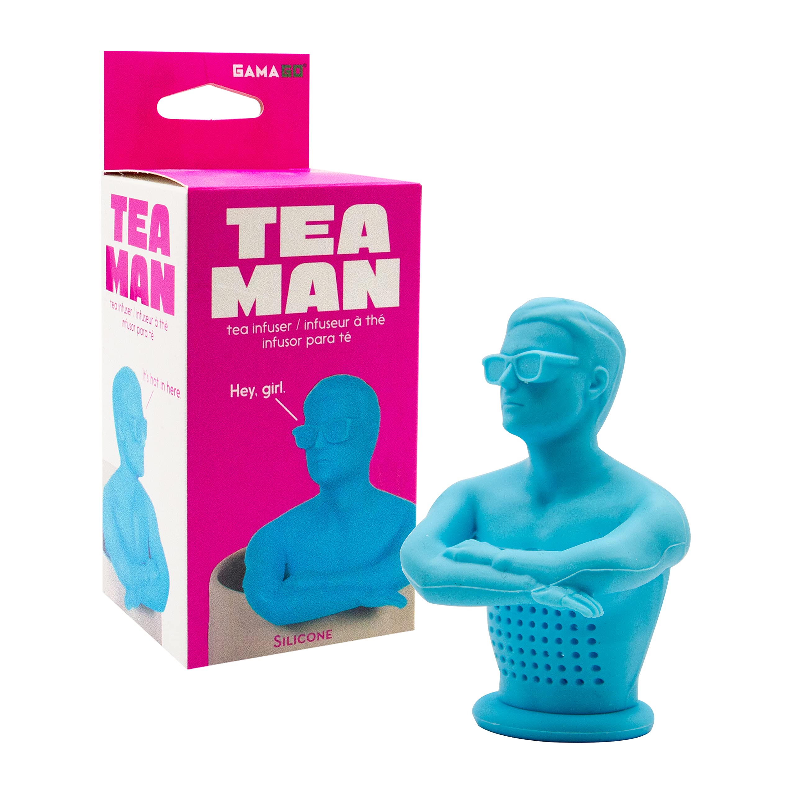 Gamago Tea Man Tea Infuser - 100% Silicone Non-Toxic Reusable Loose Tea Steeper - Cute And Funny Gift Tea Leaf Strainer - Tea Di