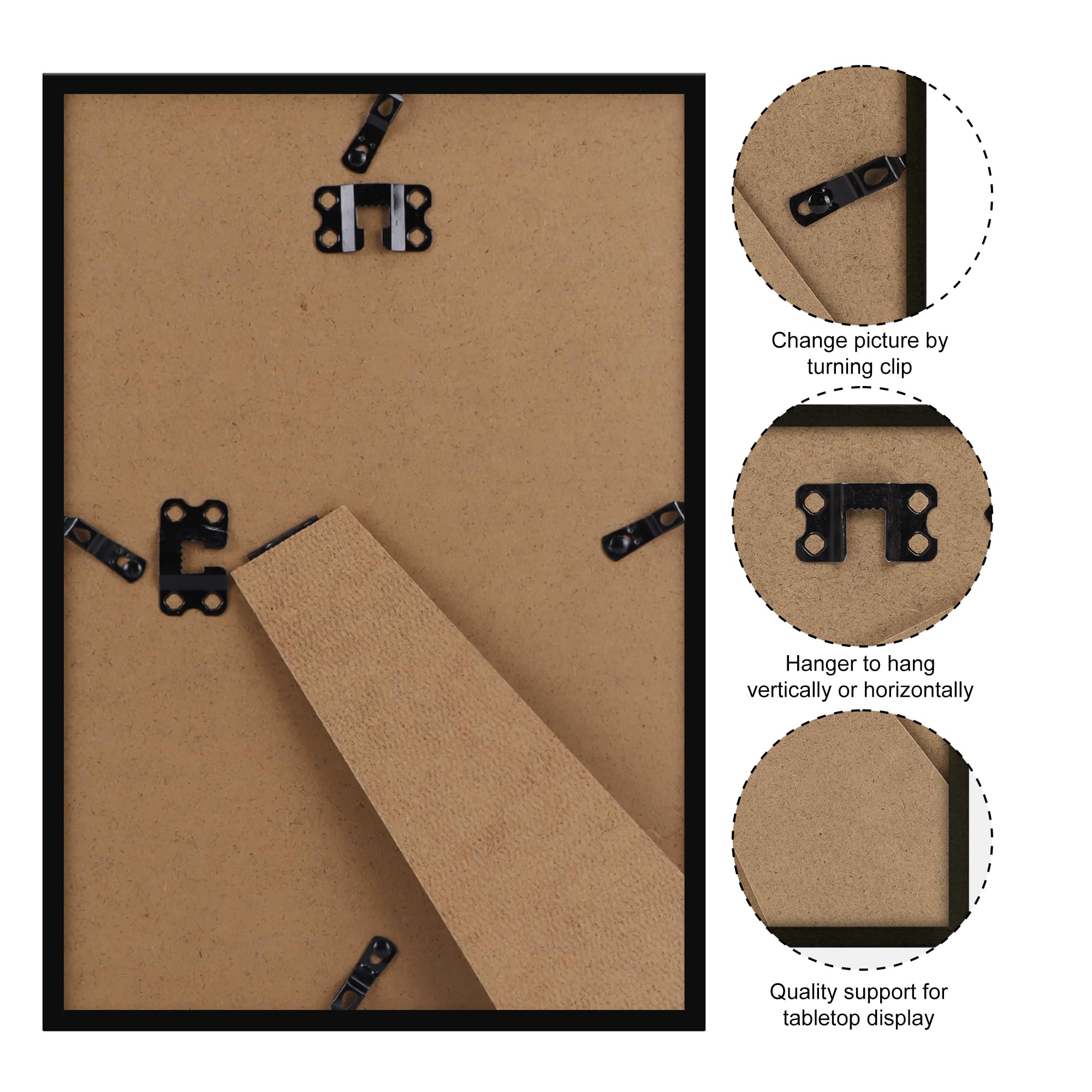 Giftgarden 8x12 Picture Frame Walnut Brown, 8 by 12 Thin Photo Frame for Wall Tabletop Display, Single