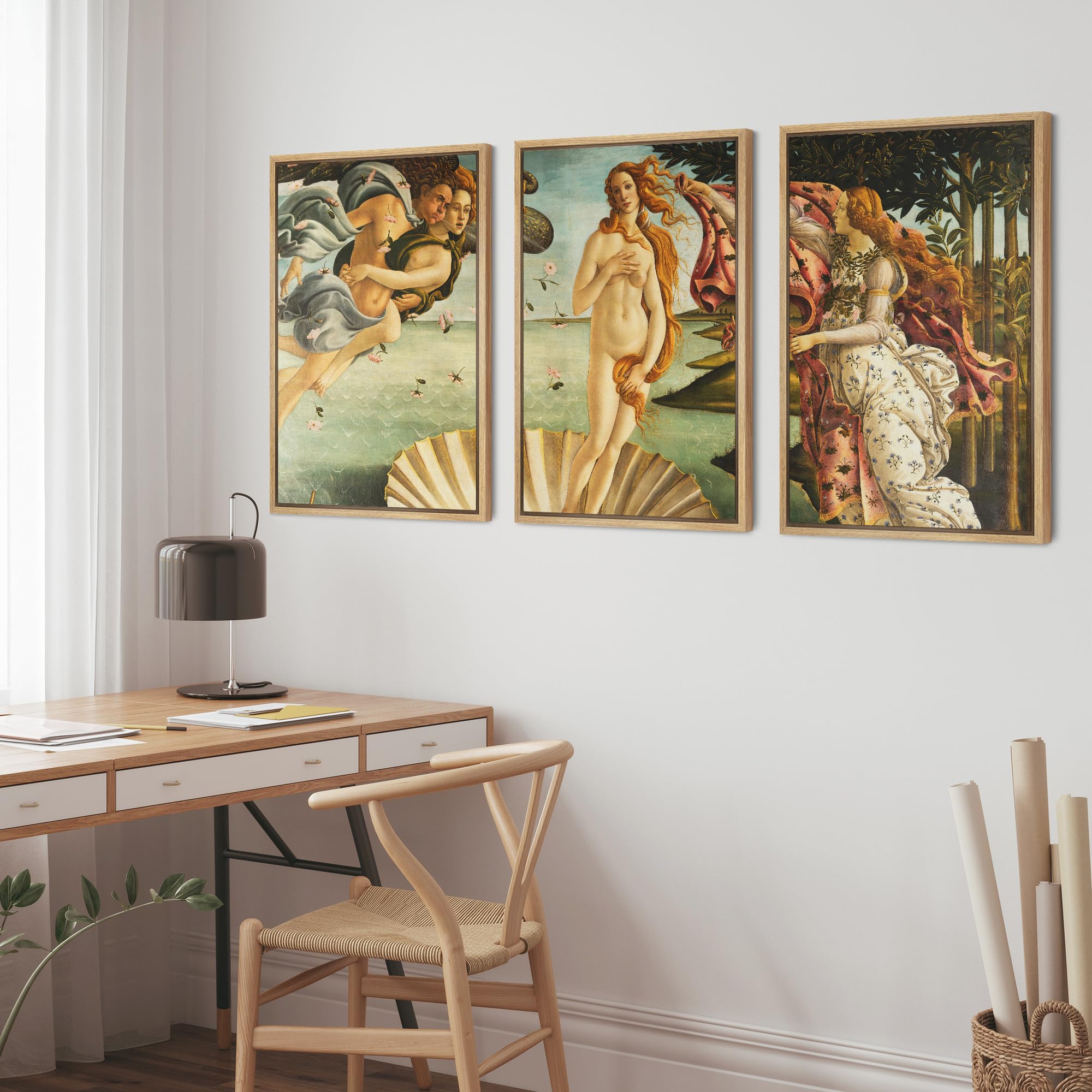 Wall26 Framed Canvas Print Wall Art Set The Birth Of Venus By Sandro Botticelli Cultural Historic Oil Painting Fine Art Reproduc