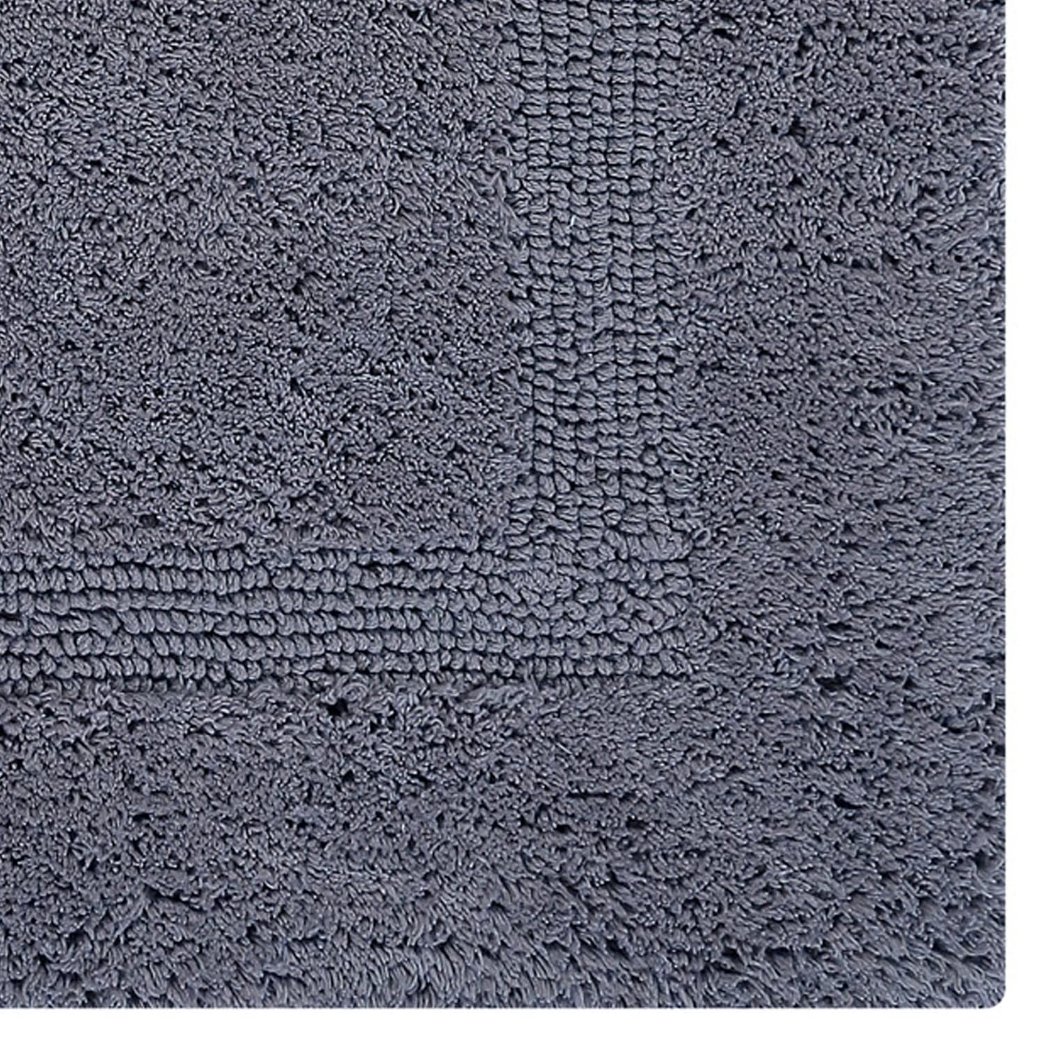 Better Trends 100% Cotton Lux Collection Bath Mats, Gray Contour Bath Mat - Tufted, Reversible & Absorbent & Machine Washable Ba