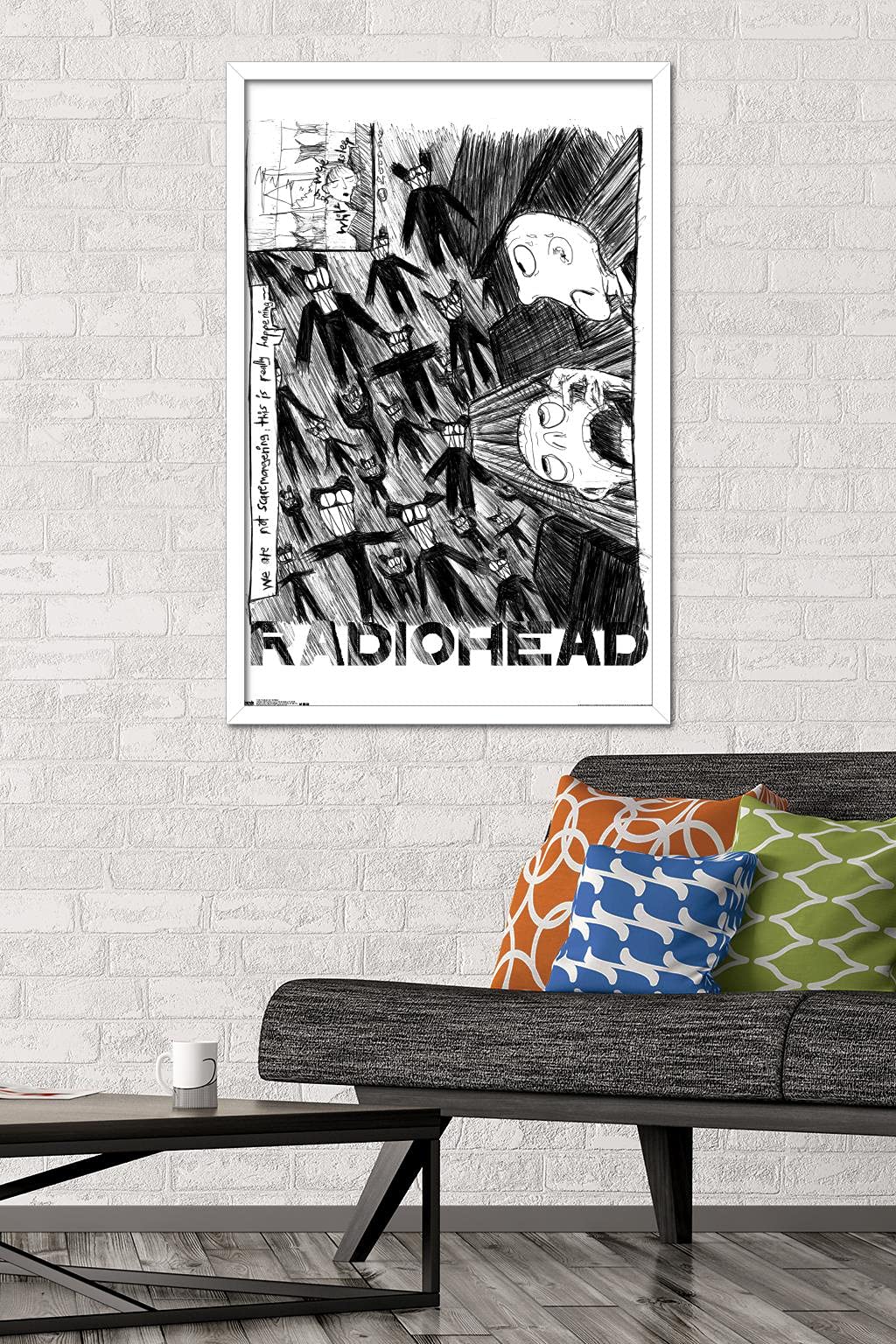Trends International Radiohead - Scribble Wall Poster, 22.375'' X 34'', White Framed Version