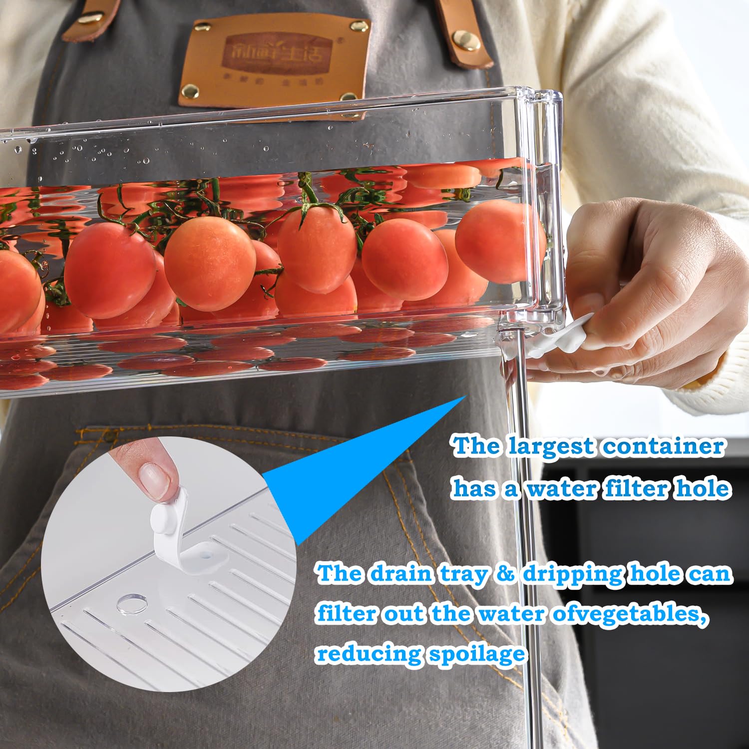 Kumd 10 Pack Fridge Organizer, Stackable Refrigerator Organizer Bins With Lids, Bpa-Free Produce Fruit Storage Containers For St