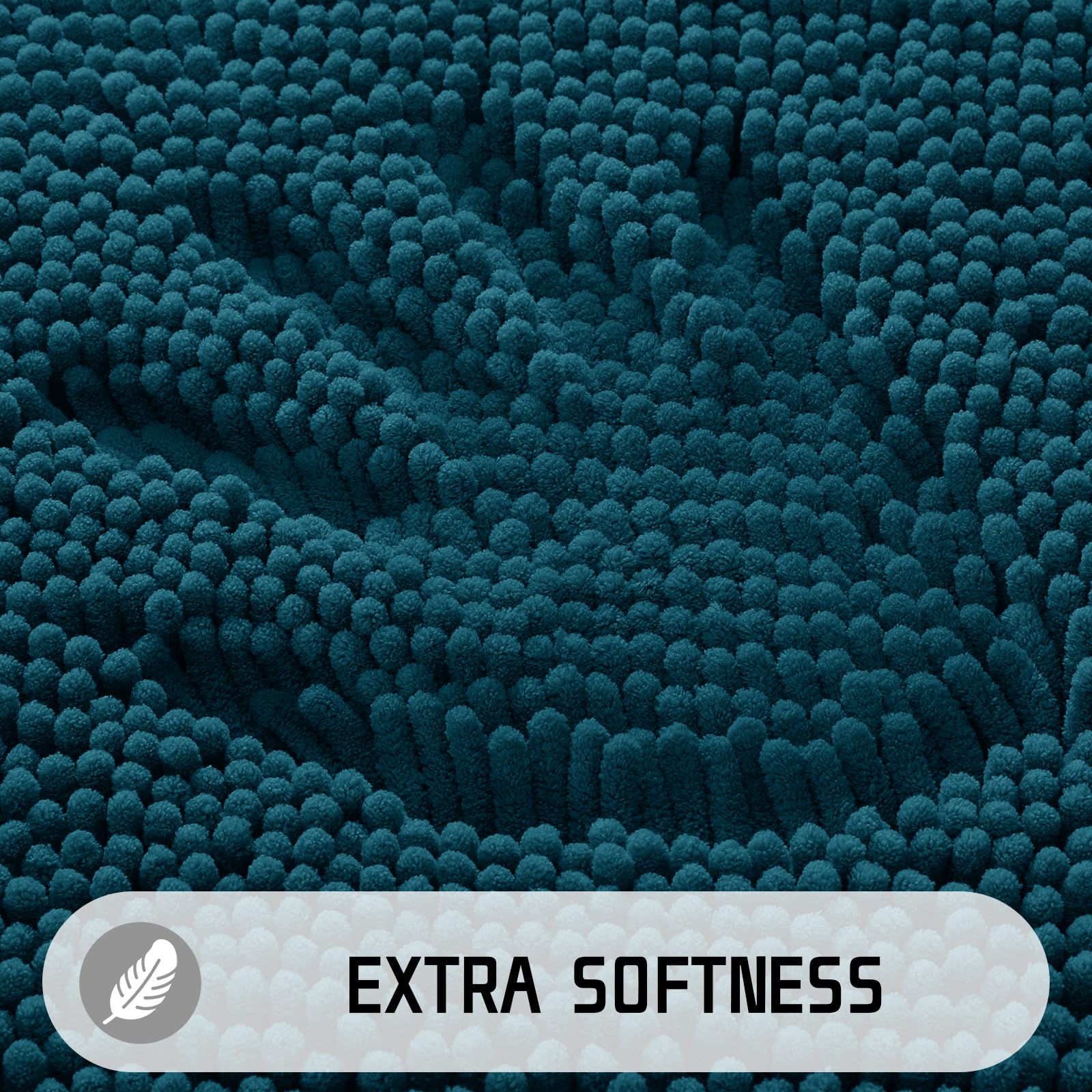 Yimobra Bathroom Rug Mat, 32 ' ' X 20 ' ', Luxury Chenille Shaggy Bath Rugs, Extra Soft & Thick, Absorbent Water, Non-Slip, Mach