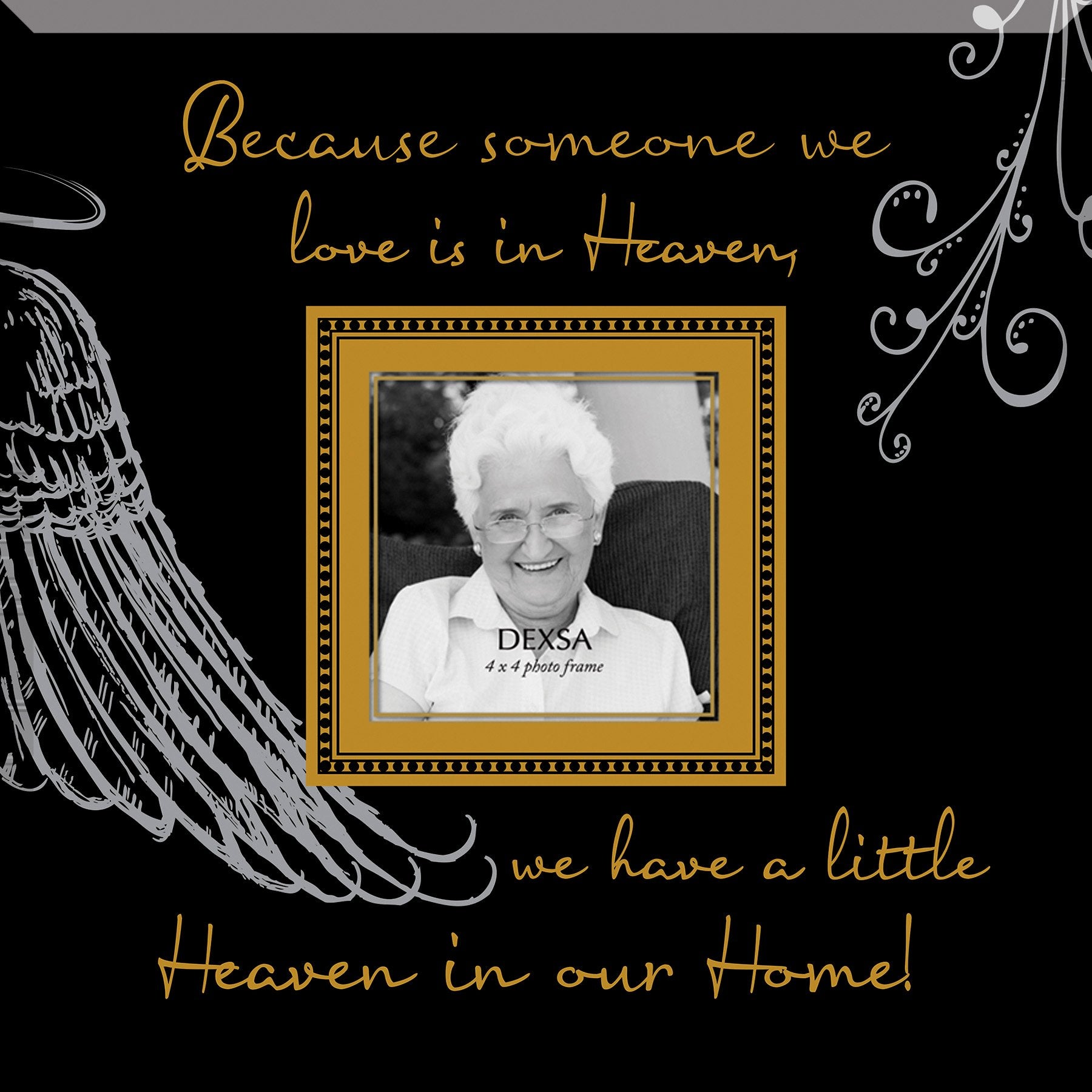 DEXSA Because Someone We LoveBeveled Glass Photo Frame with Easel | Made in the USA
